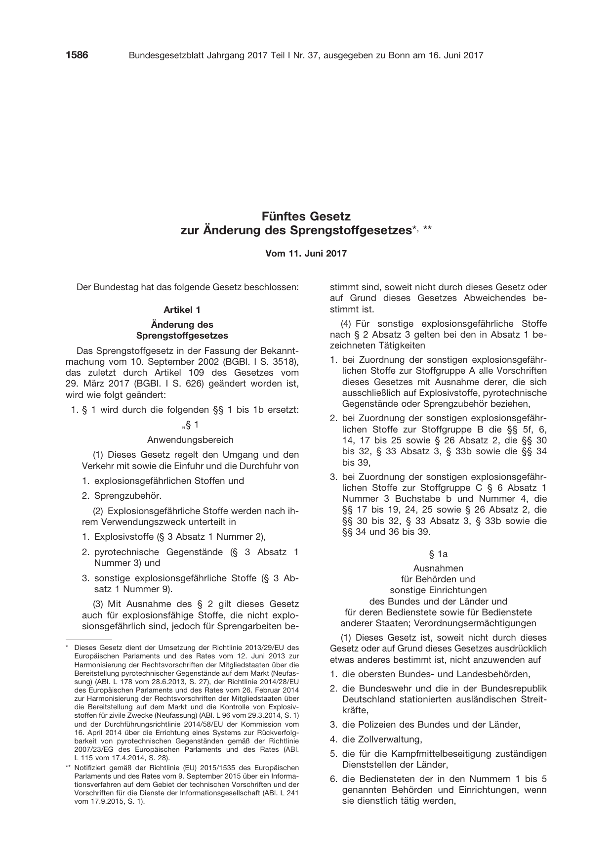 BGBl. 2017, Seite 1586 — Originalseite als Abbildung
