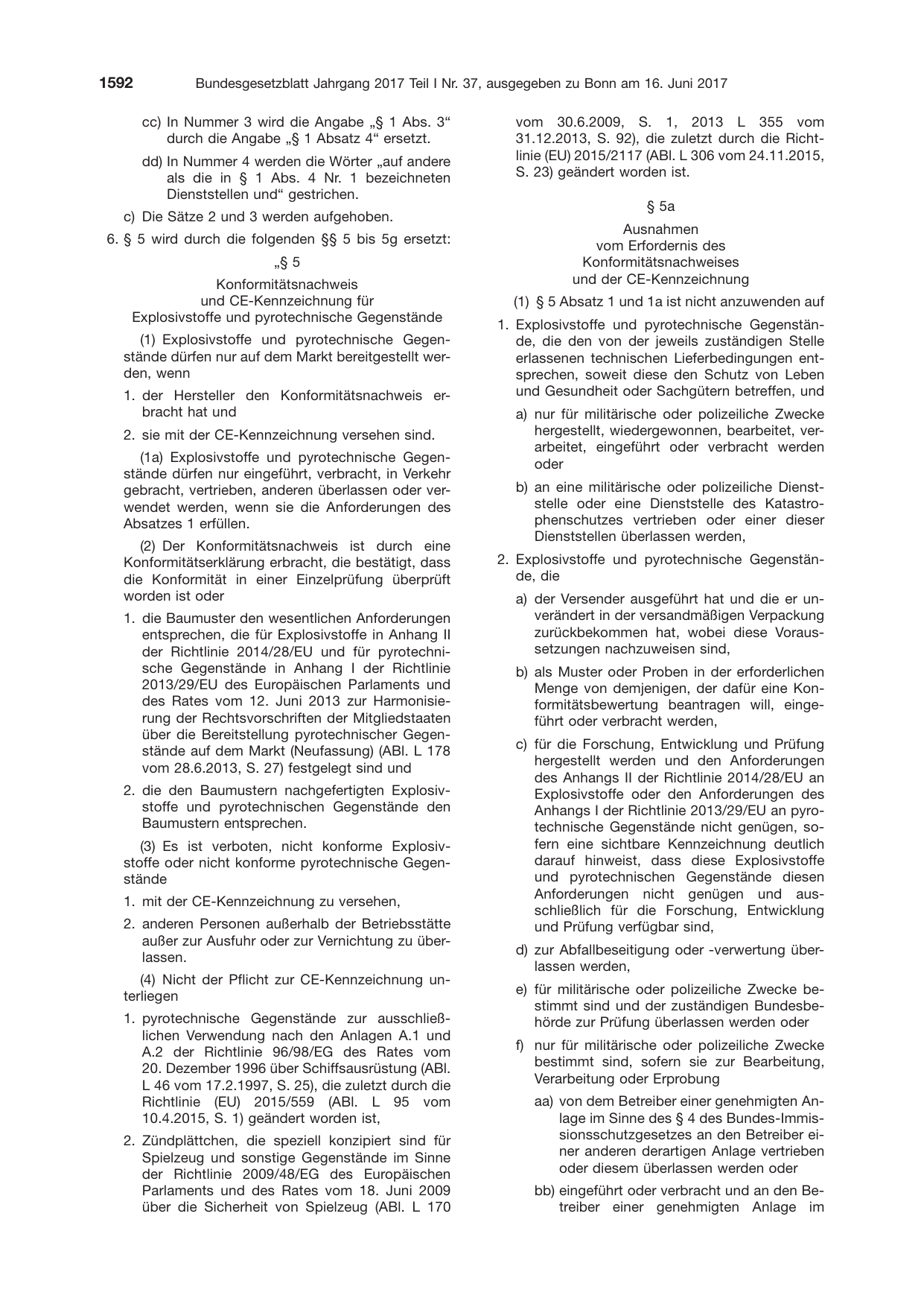 BGBl. 2017, Seite 1592 — Originalseite als Abbildung