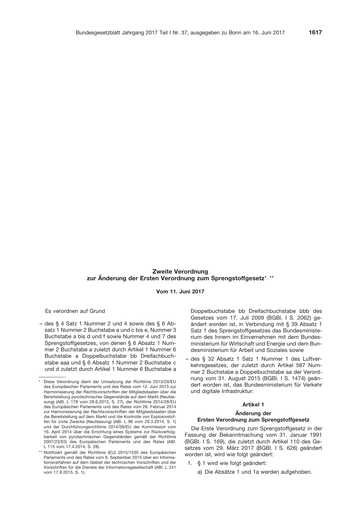 BGBl. 2017, Seite 1617 — Originalseite als Abbildung