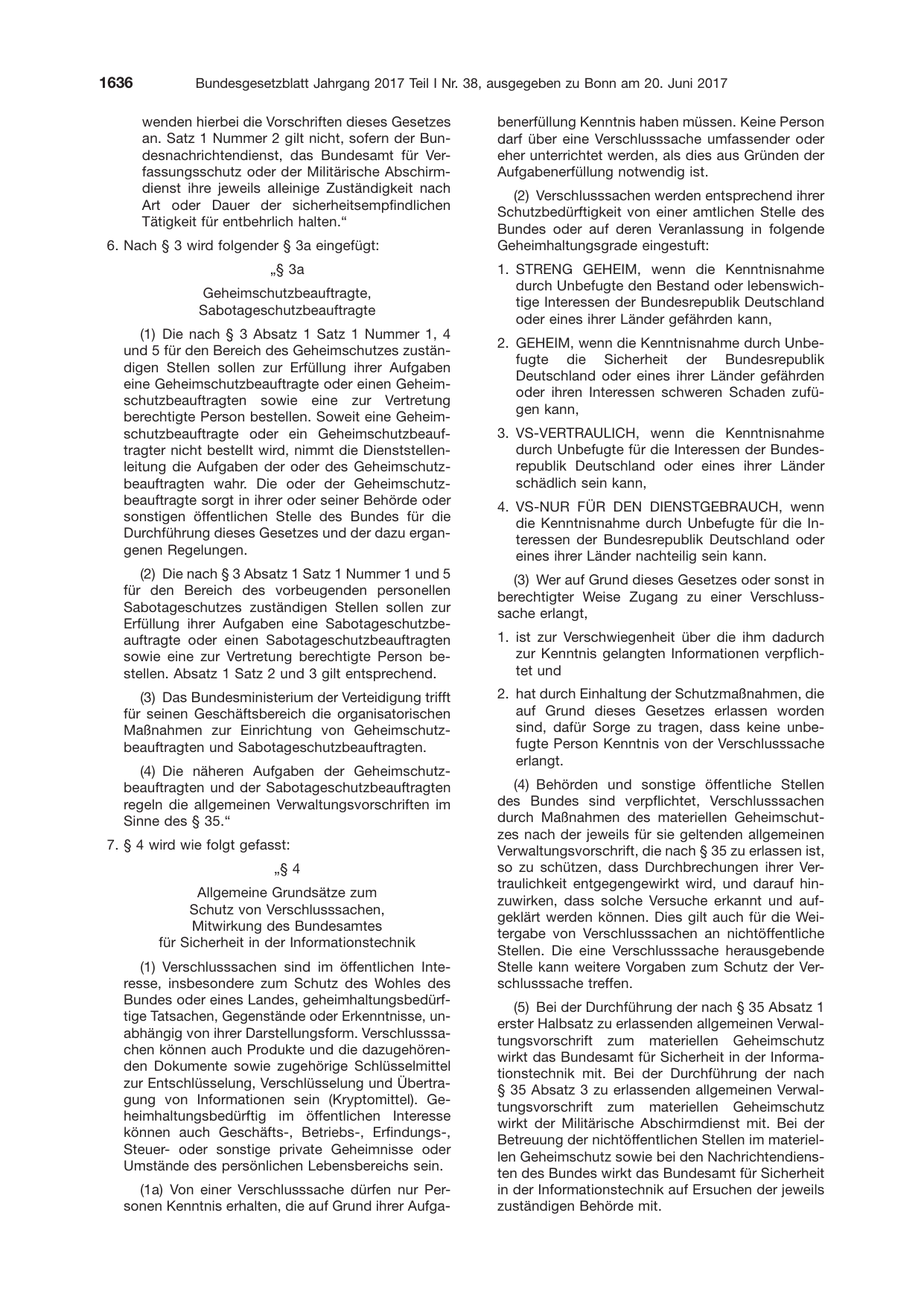 BGBl. 2017, Seite 1636 — Originalseite als Abbildung