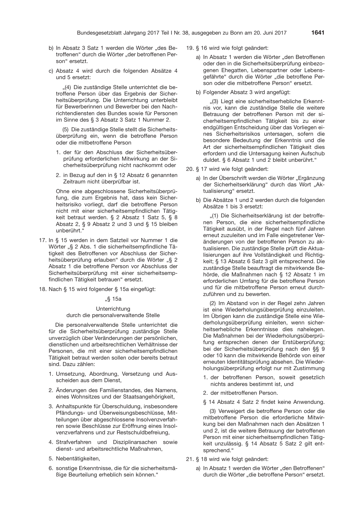 BGBl. 2017, Seite 1641 — Originalseite als Abbildung