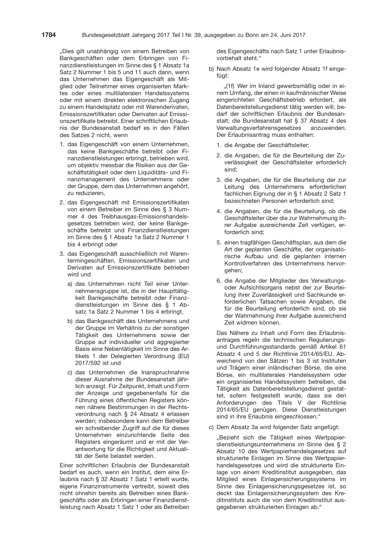 BGBl. 2017, Seite 1784 — Originalseite als Abbildung