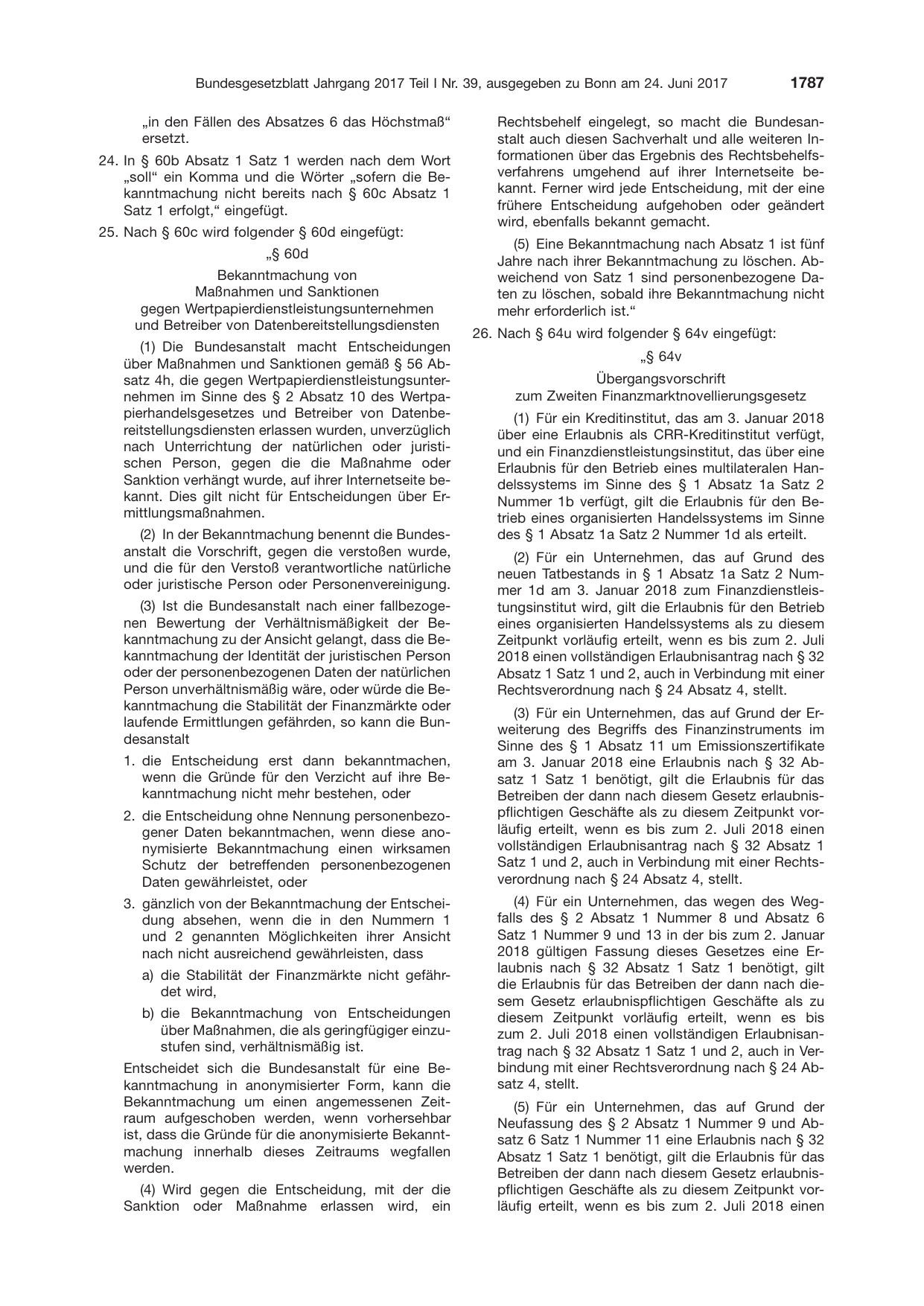 BGBl. 2017, Seite 1787 — Originalseite als Abbildung
