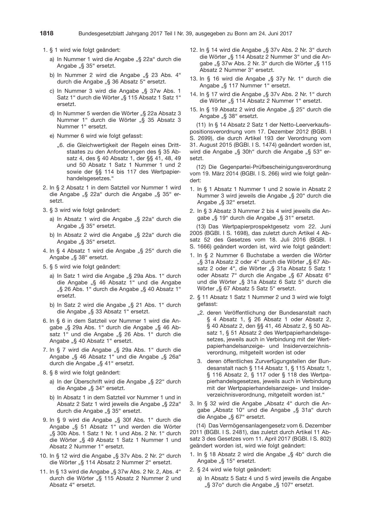 BGBl. 2017, Seite 1818 — Originalseite als Abbildung