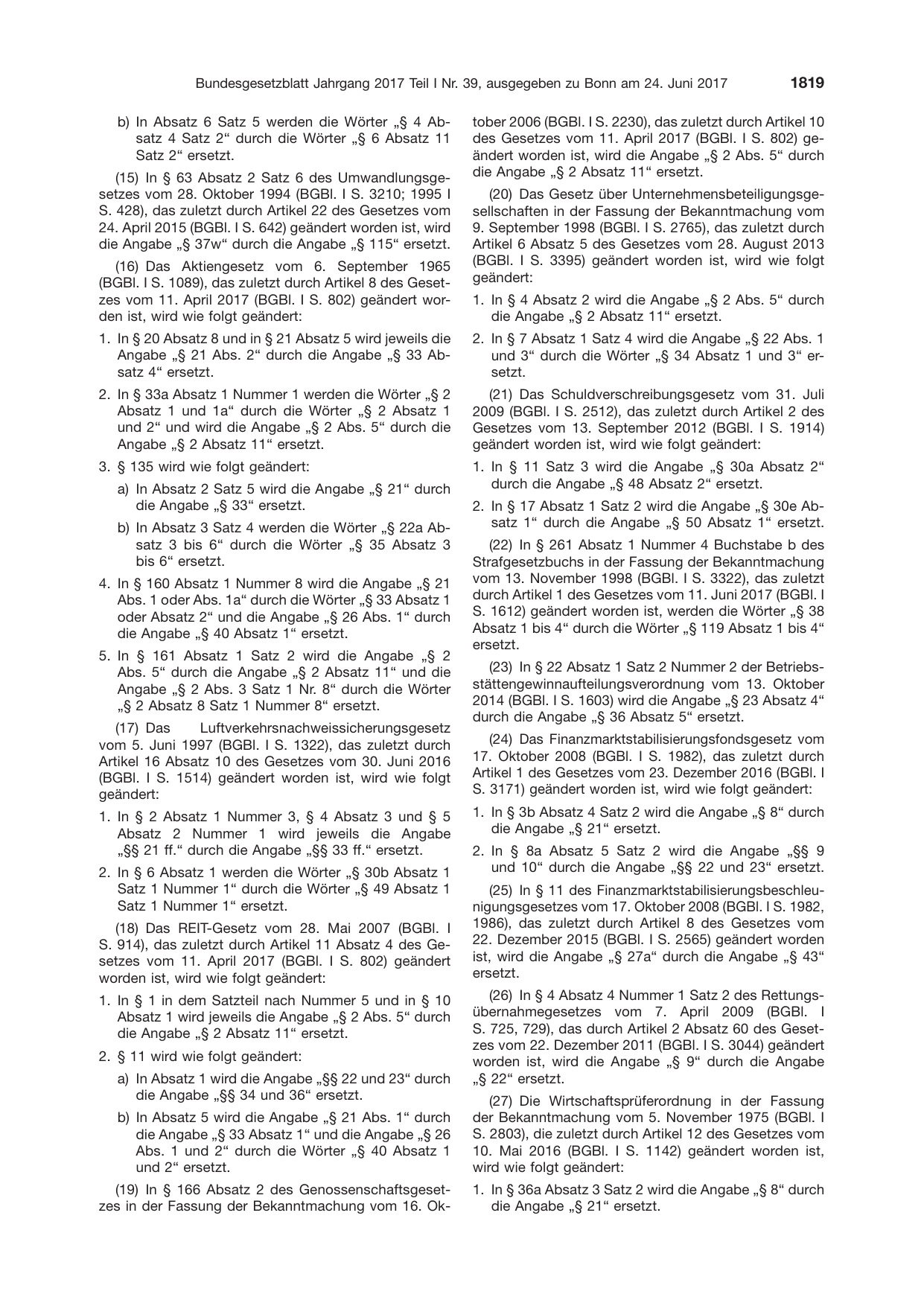 BGBl. 2017, Seite 1819 — Originalseite als Abbildung