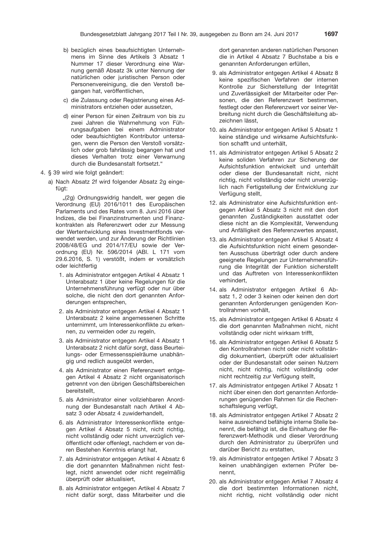 BGBl. 2017, Seite 1697 — Originalseite als Abbildung