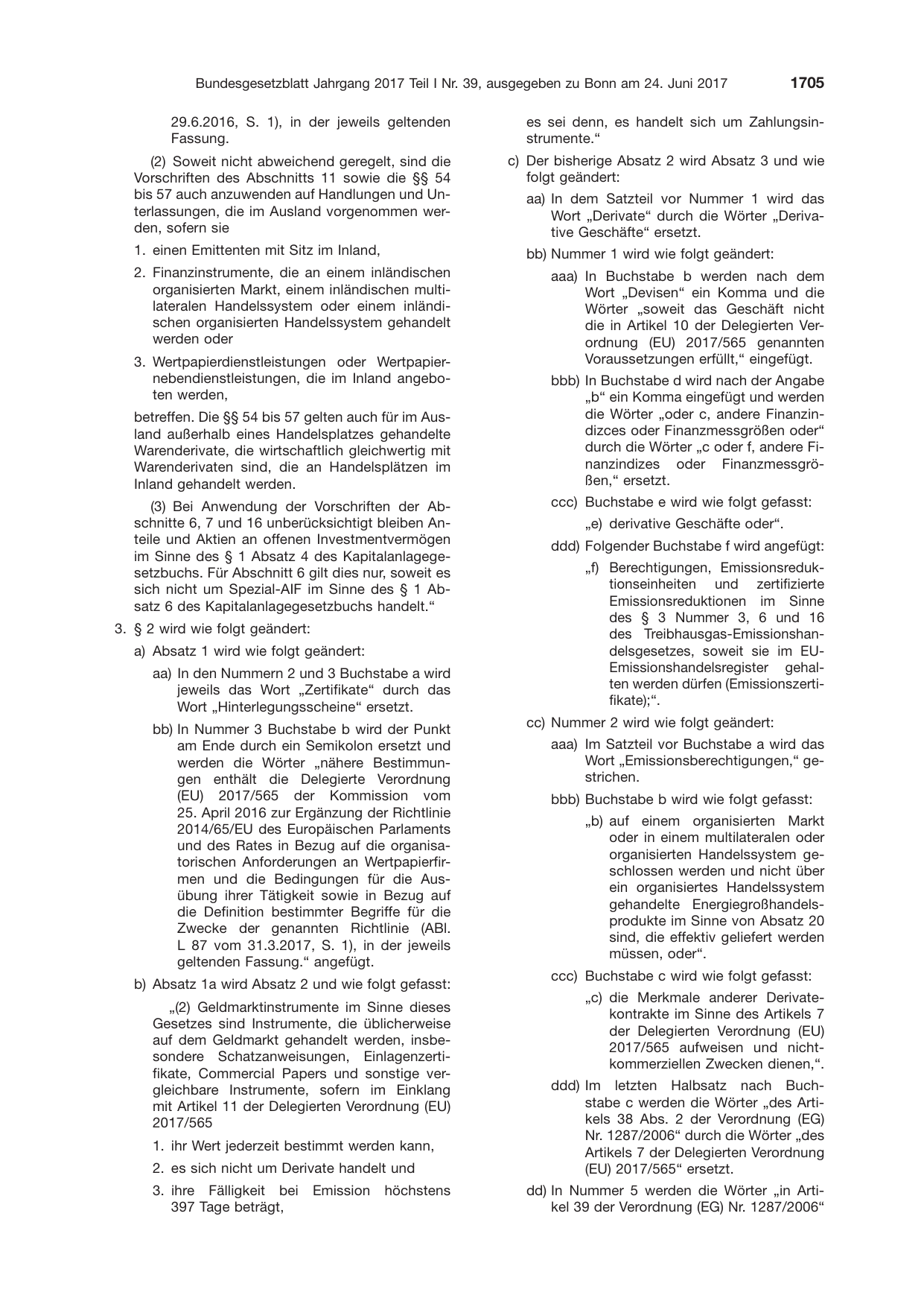 BGBl. 2017, Seite 1705 — Originalseite als Abbildung