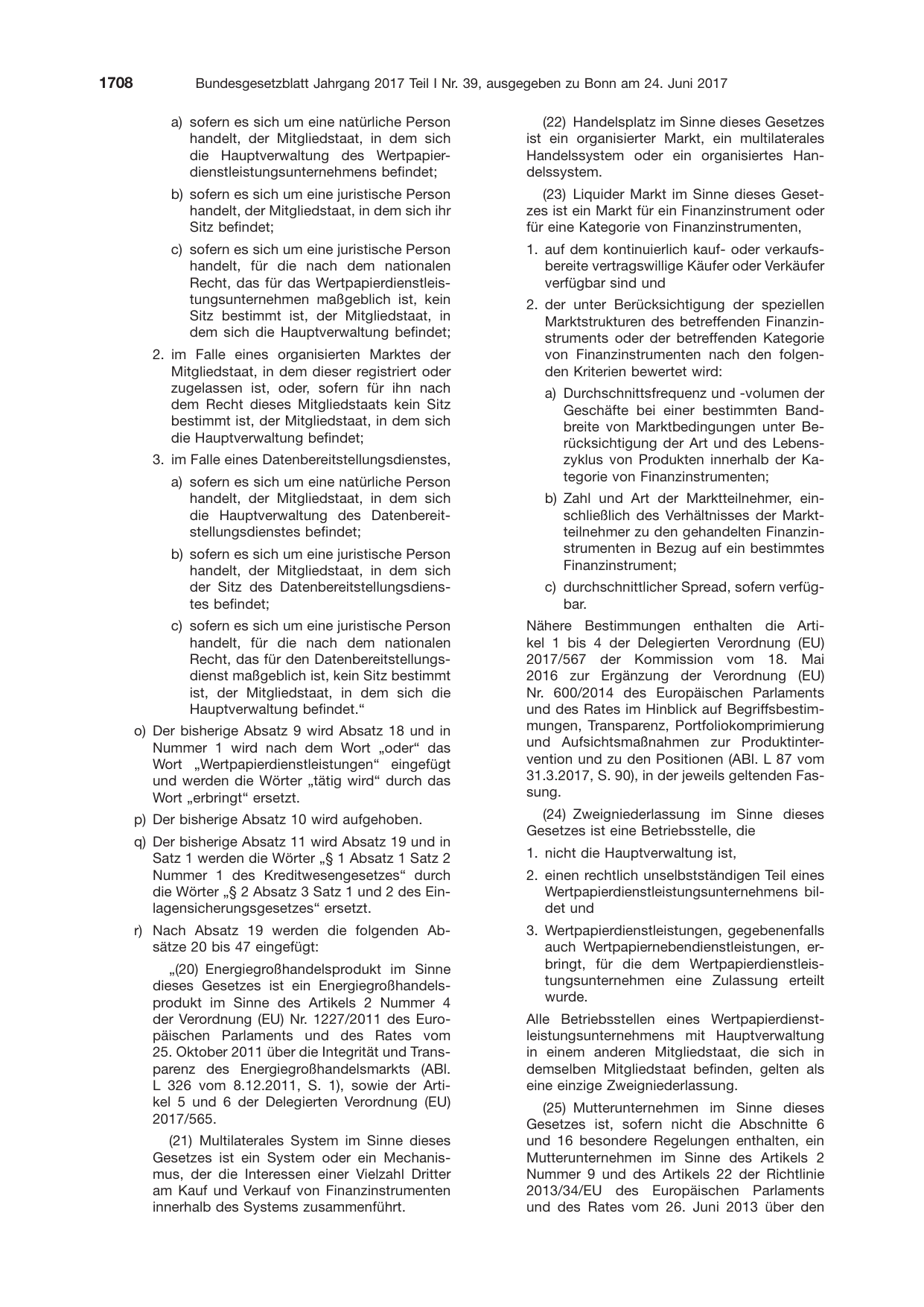BGBl. 2017, Seite 1708 — Originalseite als Abbildung