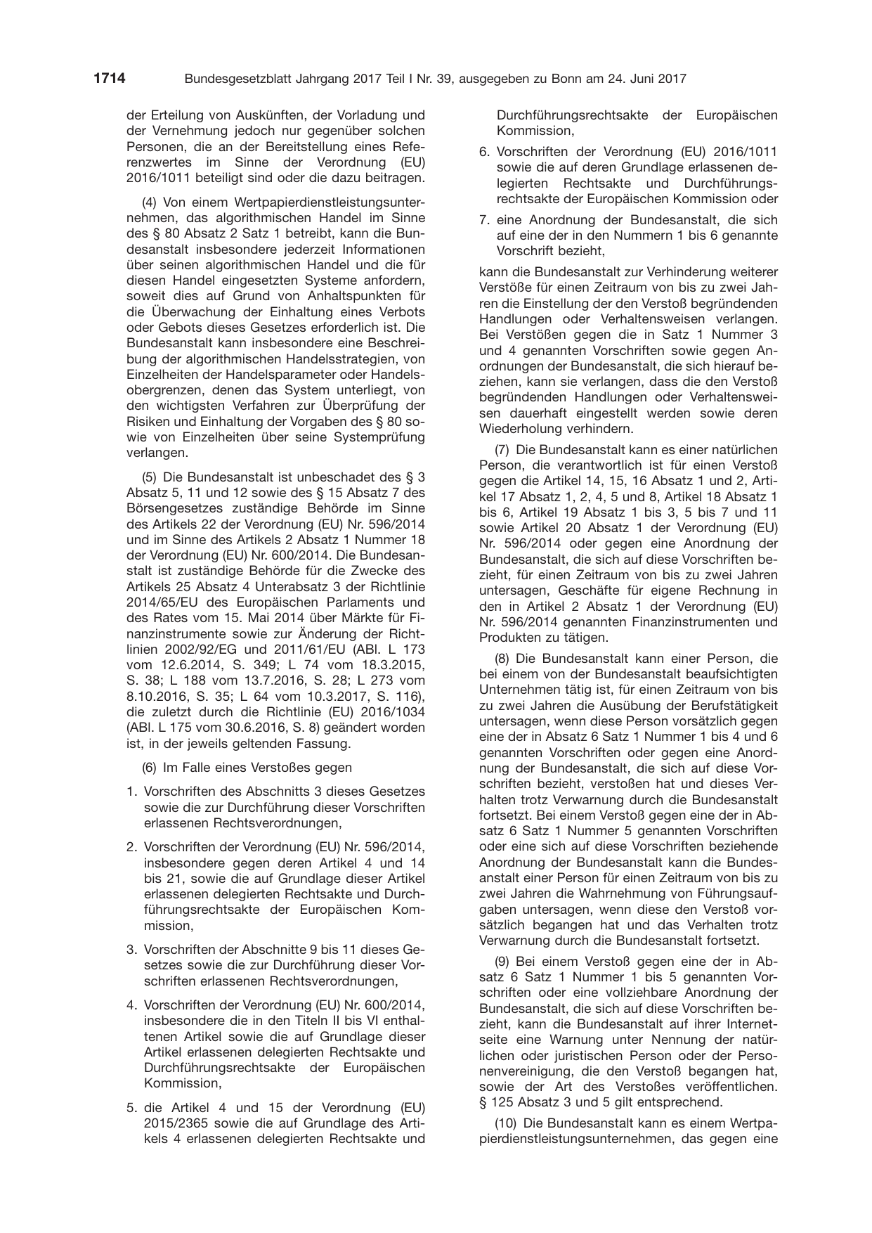 BGBl. 2017, Seite 1714 — Originalseite als Abbildung