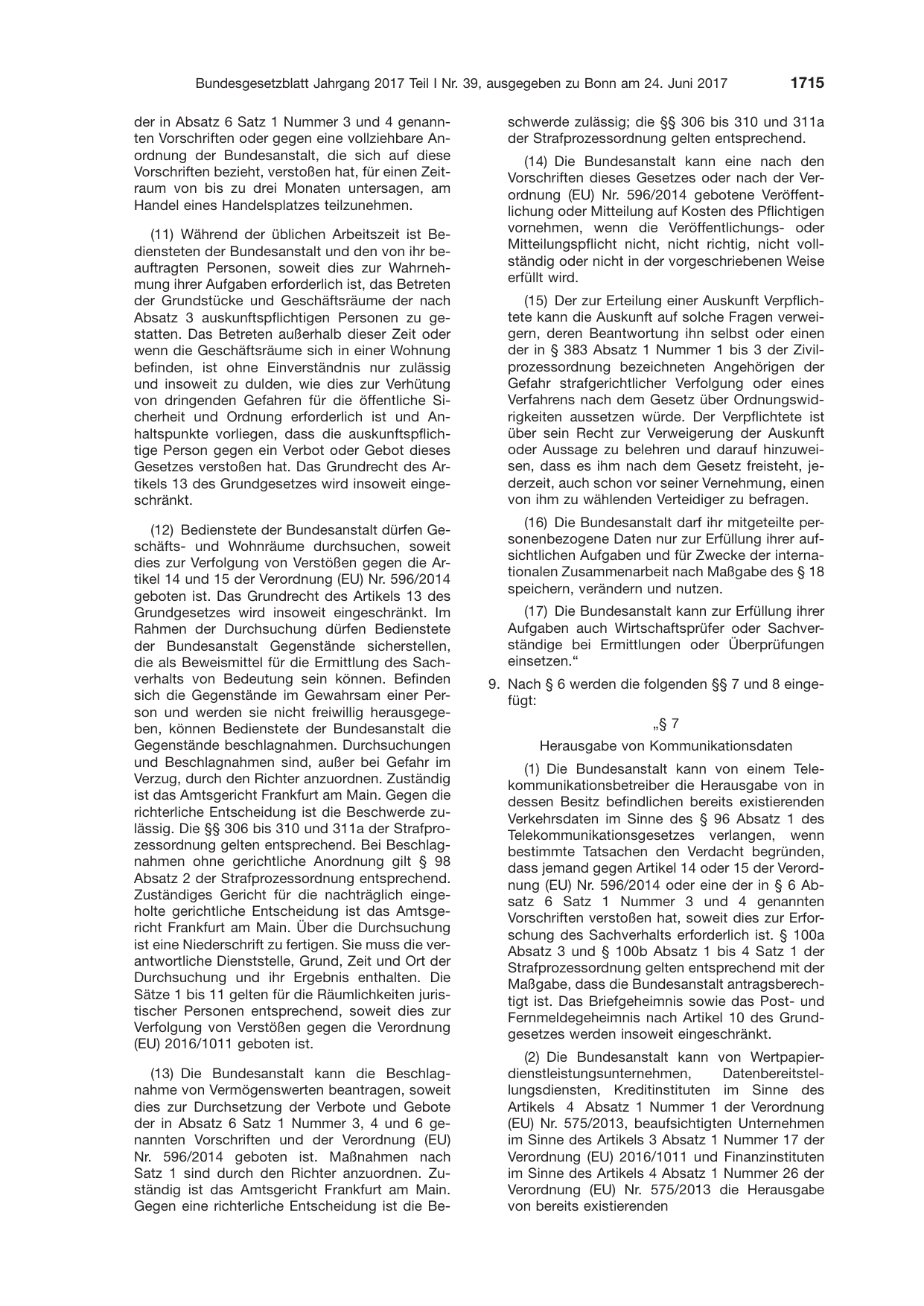 BGBl. 2017, Seite 1715 — Originalseite als Abbildung