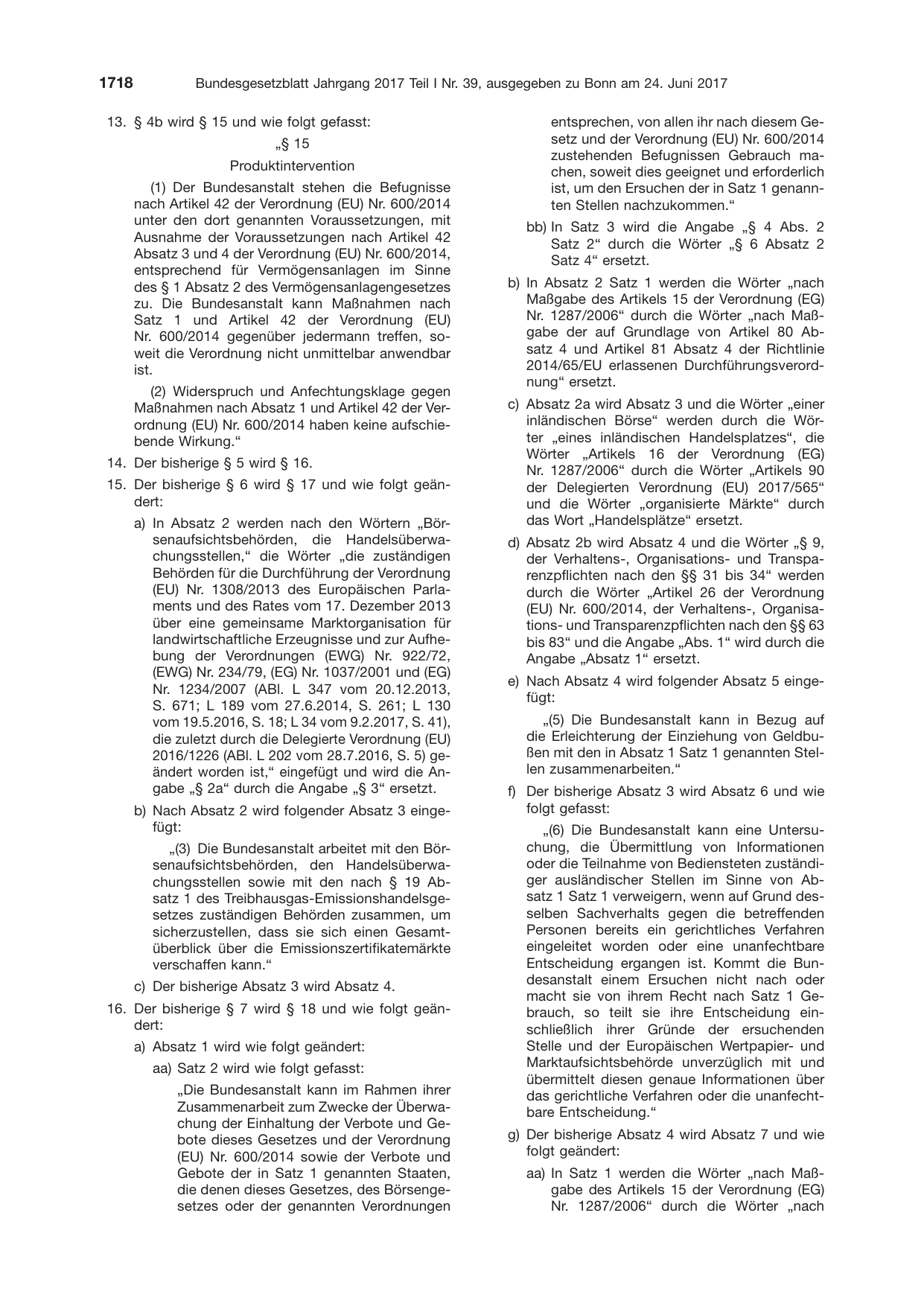 BGBl. 2017, Seite 1718 — Originalseite als Abbildung