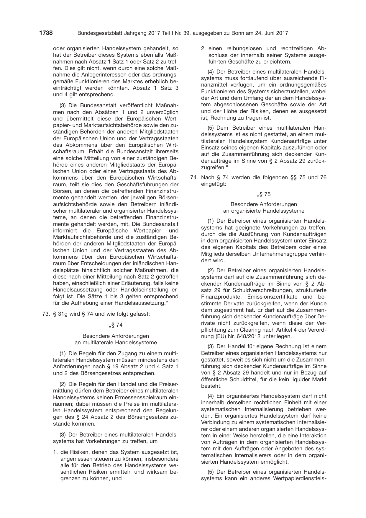 BGBl. 2017, Seite 1738 — Originalseite als Abbildung