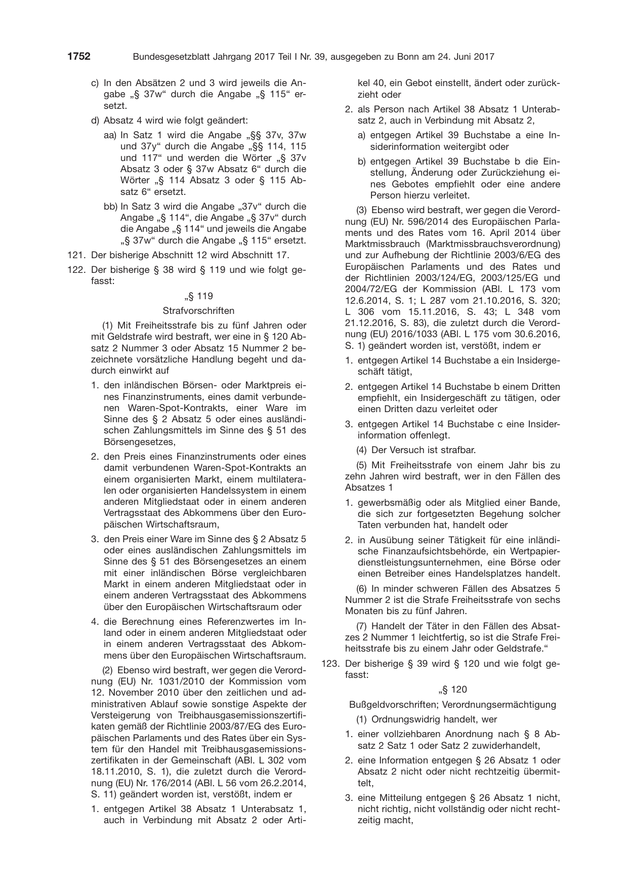 BGBl. 2017, Seite 1752 — Originalseite als Abbildung