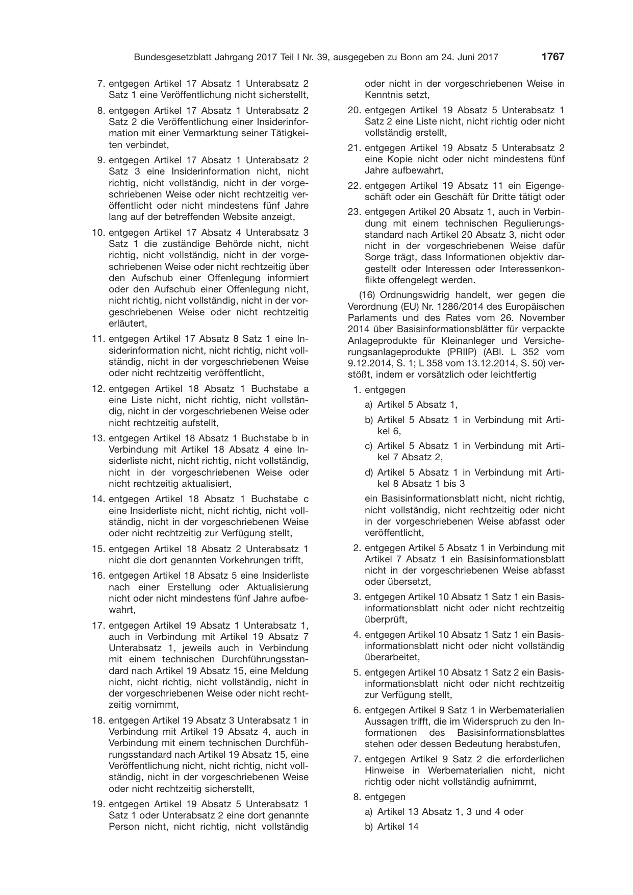 BGBl. 2017, Seite 1767 — Originalseite als Abbildung