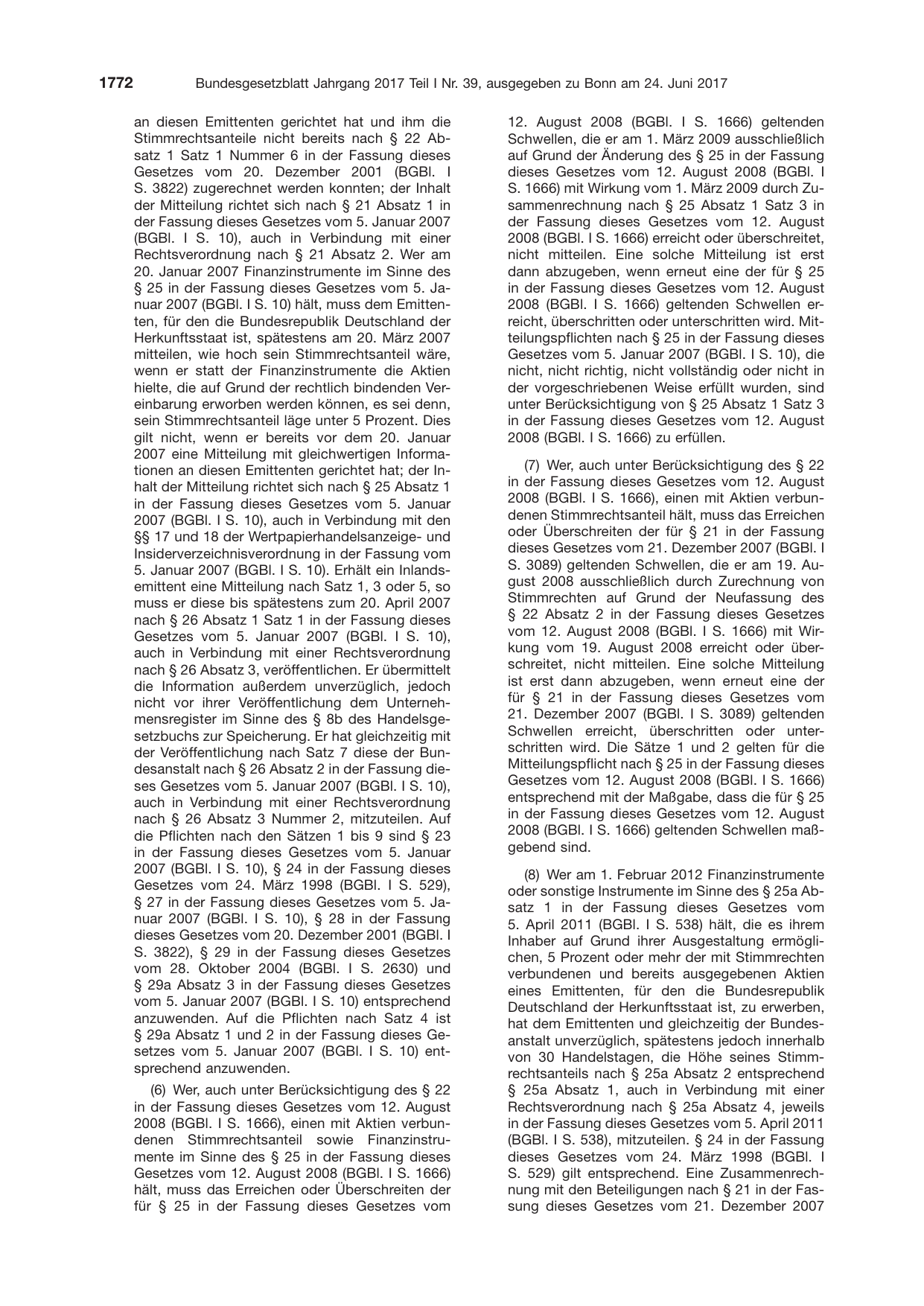 BGBl. 2017, Seite 1772 — Originalseite als Abbildung
