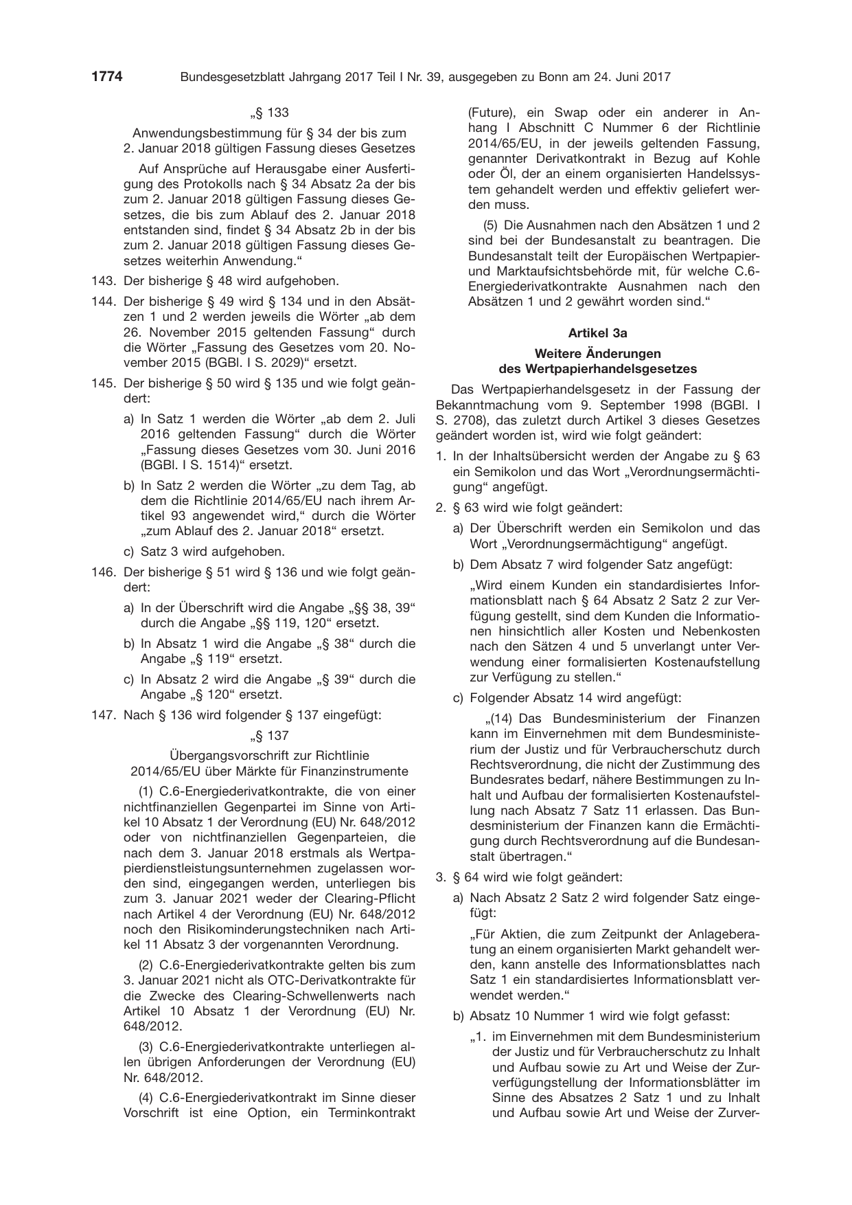 BGBl. 2017, Seite 1774 — Originalseite als Abbildung