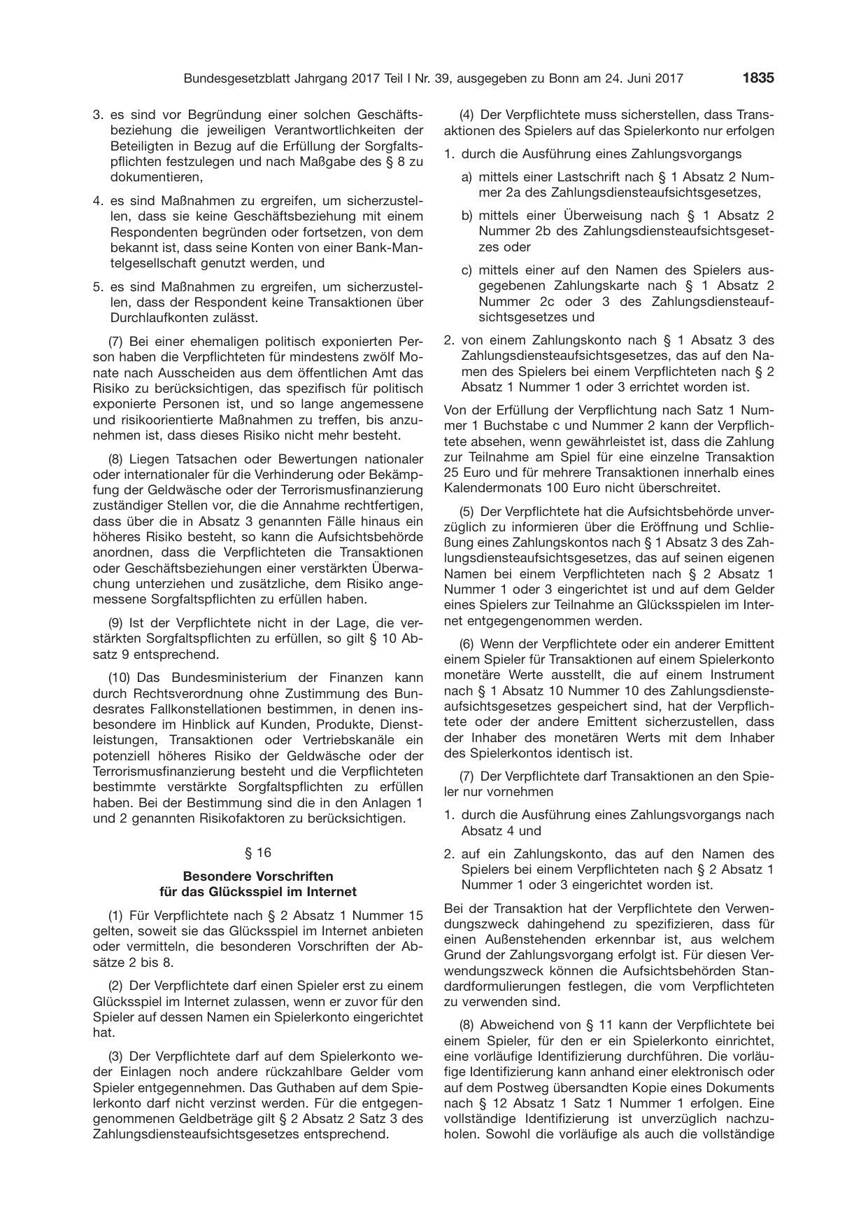 BGBl. 2017, Seite 1835 — Originalseite als Abbildung