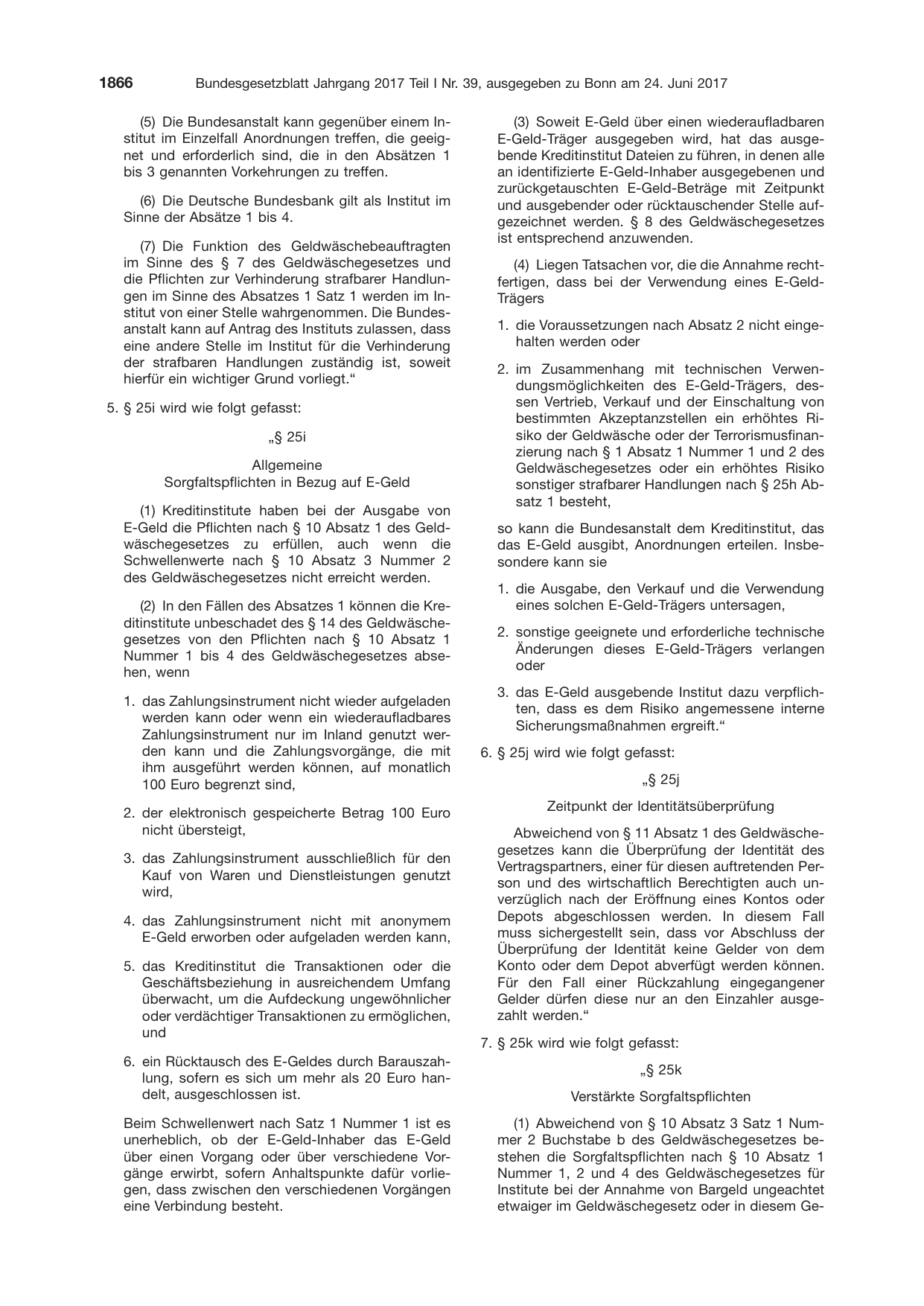 BGBl. 2017, Seite 1866 — Originalseite als Abbildung