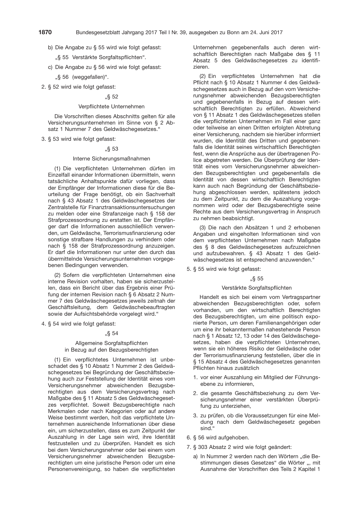 BGBl. 2017, Seite 1870 — Originalseite als Abbildung