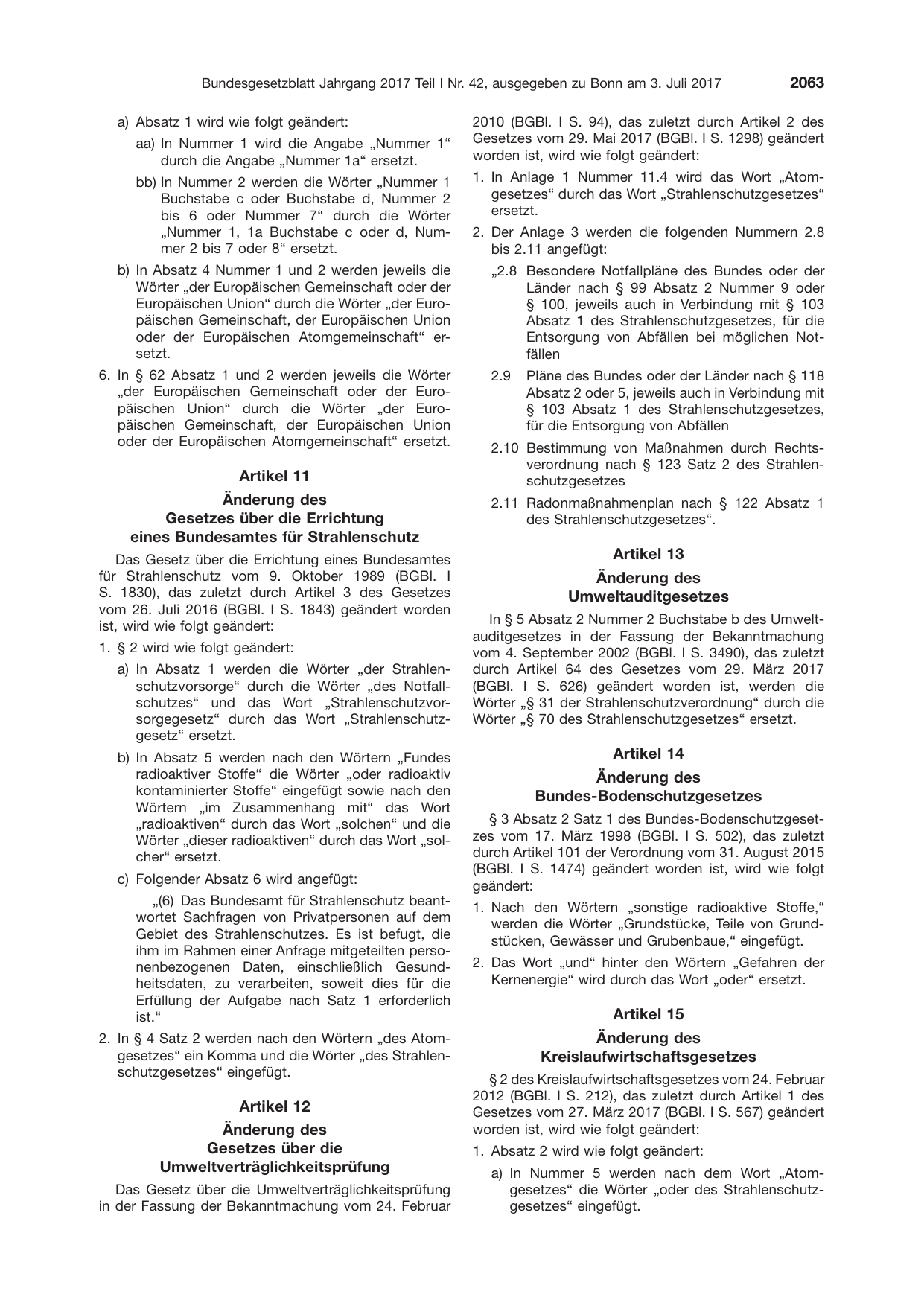 BGBl. 2017, Seite 2063 — Originalseite als Abbildung