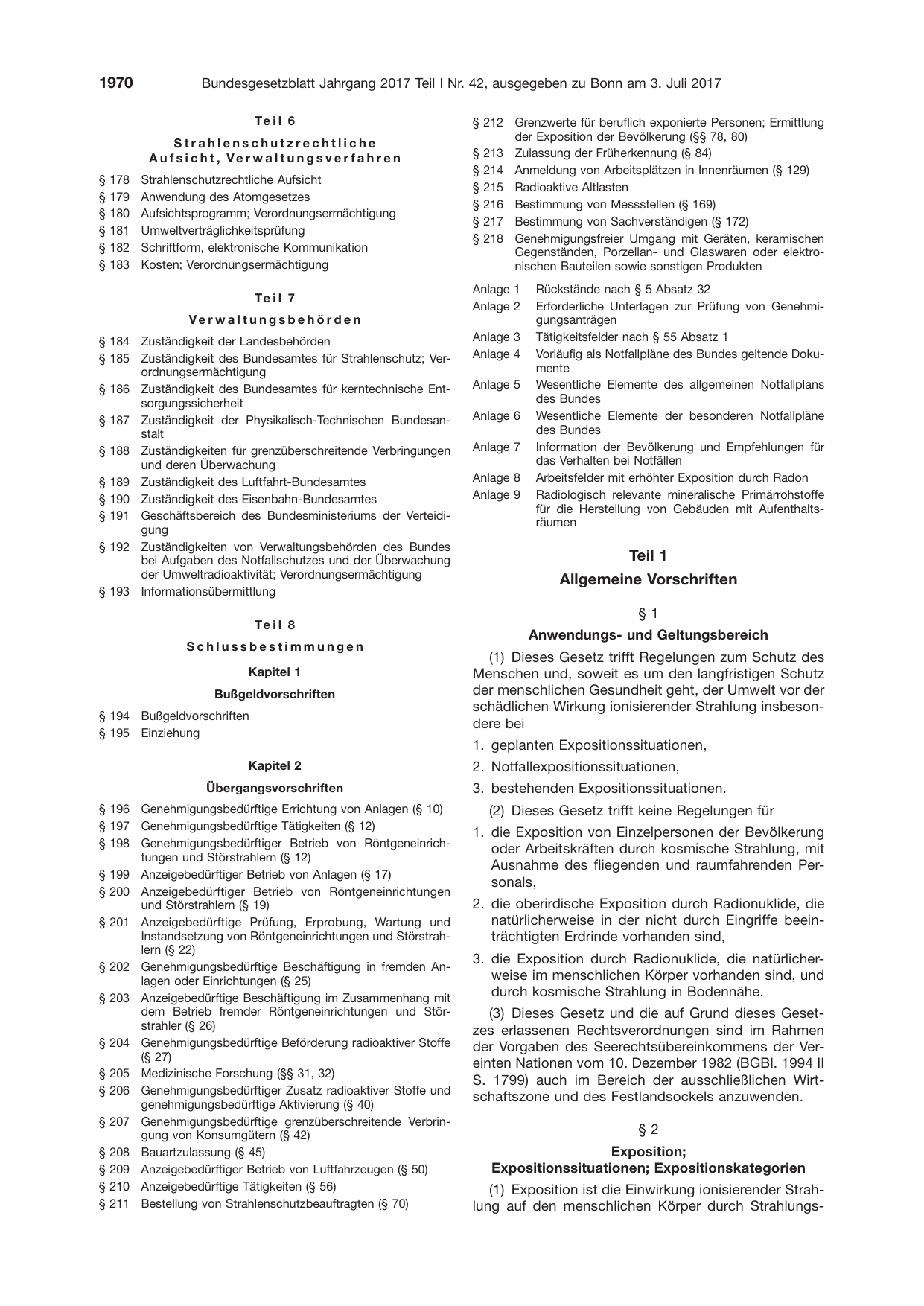 BGBl. 2017, Seite 1970 — Originalseite als Abbildung