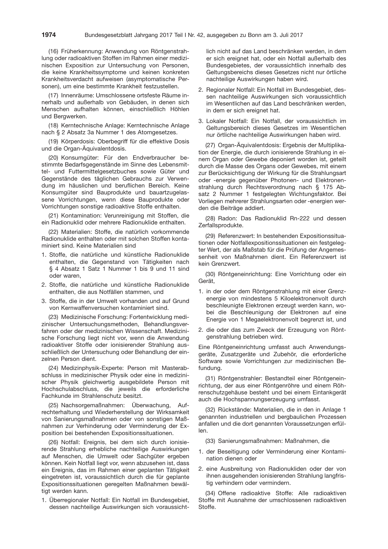 BGBl. 2017, Seite 1974 — Originalseite als Abbildung