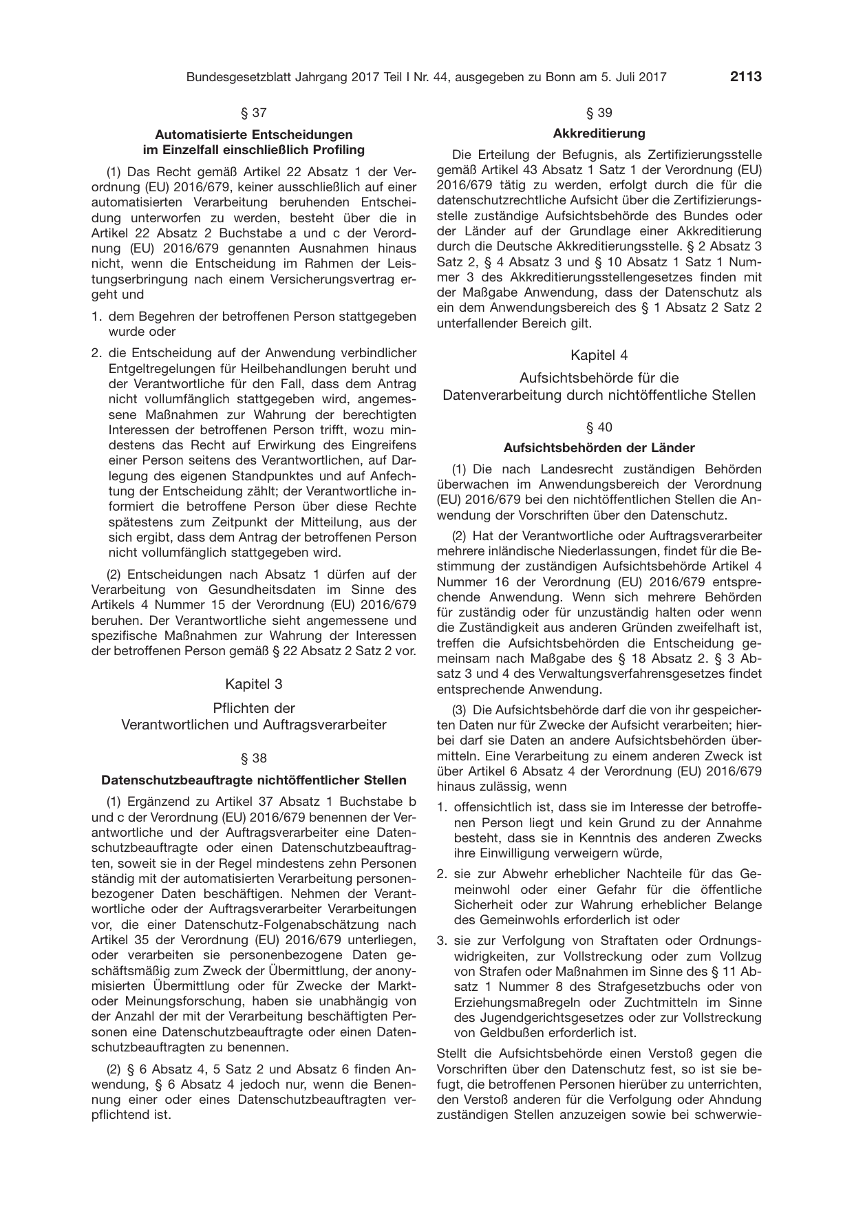 BGBl. 2017, Seite 2113 — Originalseite als Abbildung