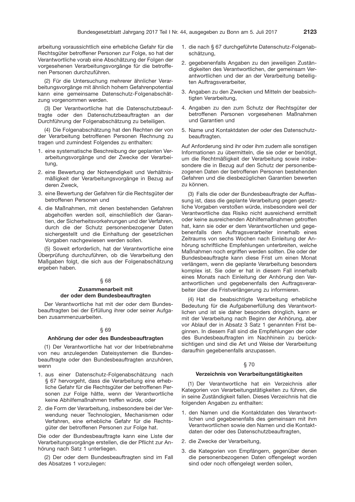 BGBl. 2017, Seite 2123 — Originalseite als Abbildung