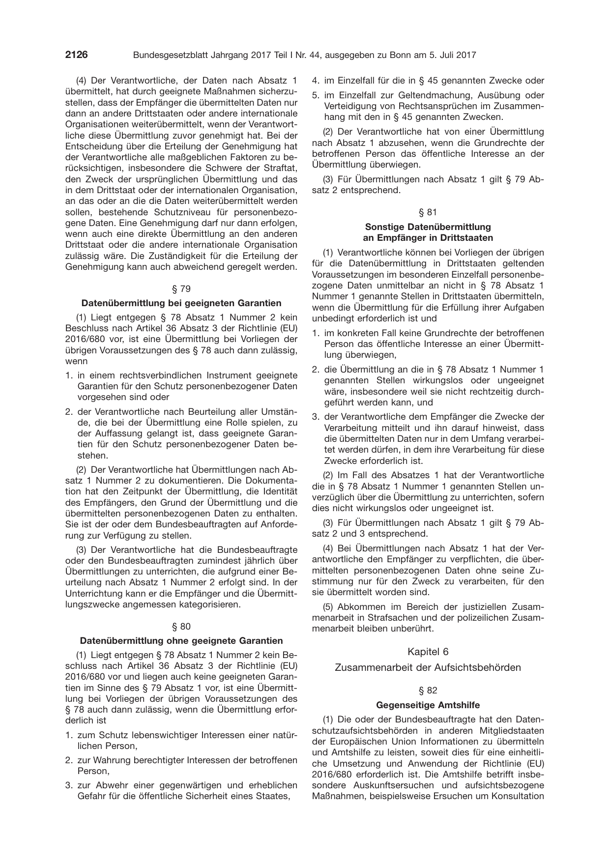 BGBl. 2017, Seite 2126 — Originalseite als Abbildung