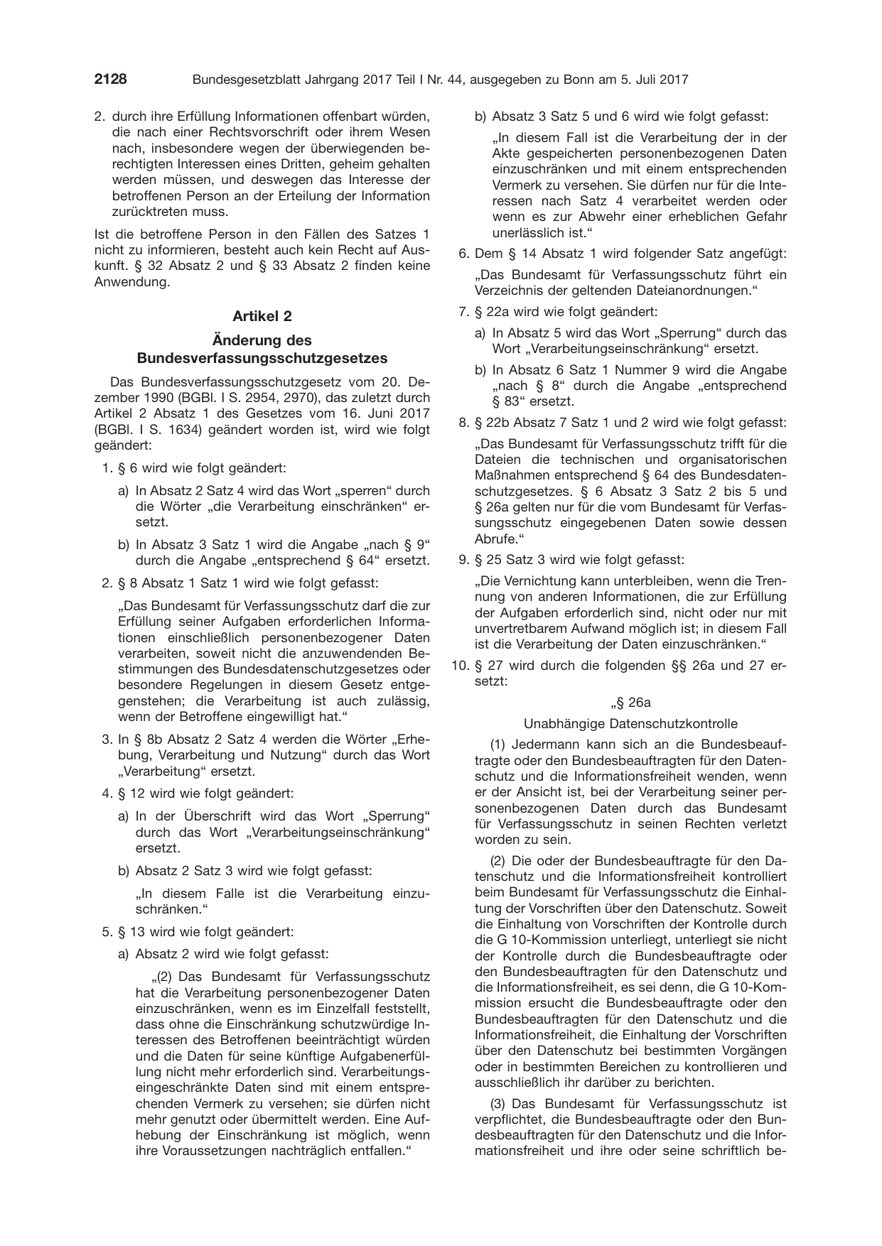BGBl. 2017, Seite 2128 — Originalseite als Abbildung