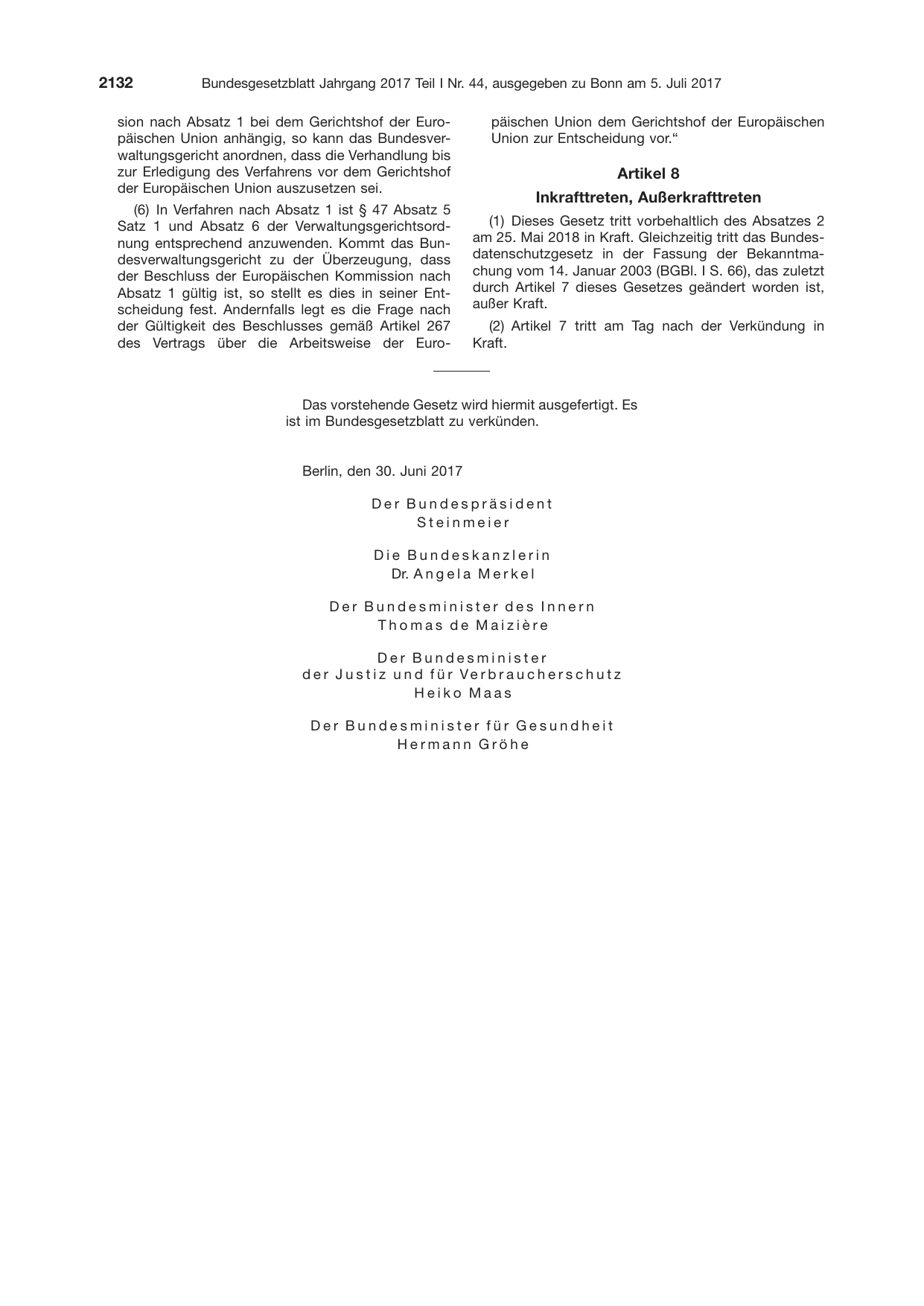 BGBl. 2017, Seite 2132 — Originalseite als Abbildung