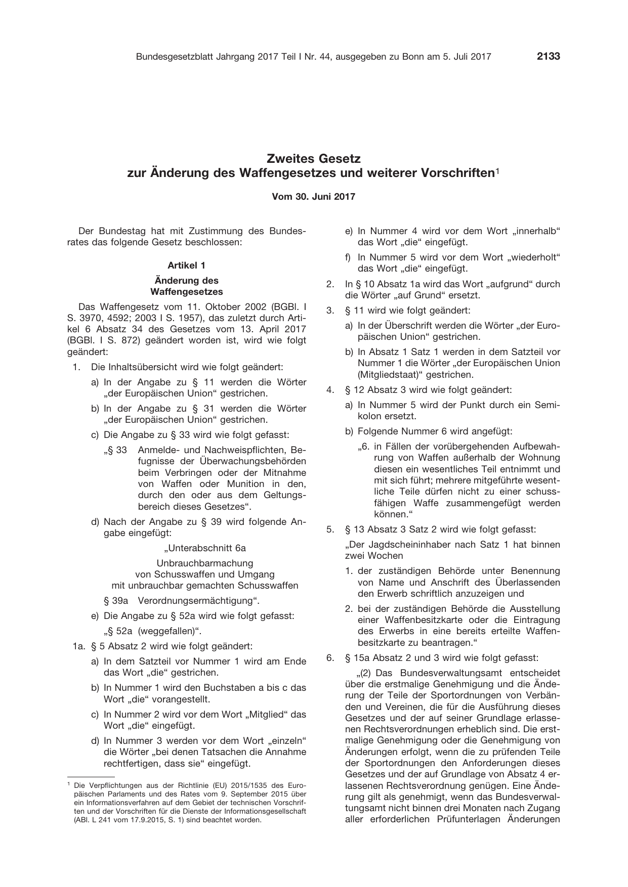 BGBl. 2017, Seite 2133 — Originalseite als Abbildung