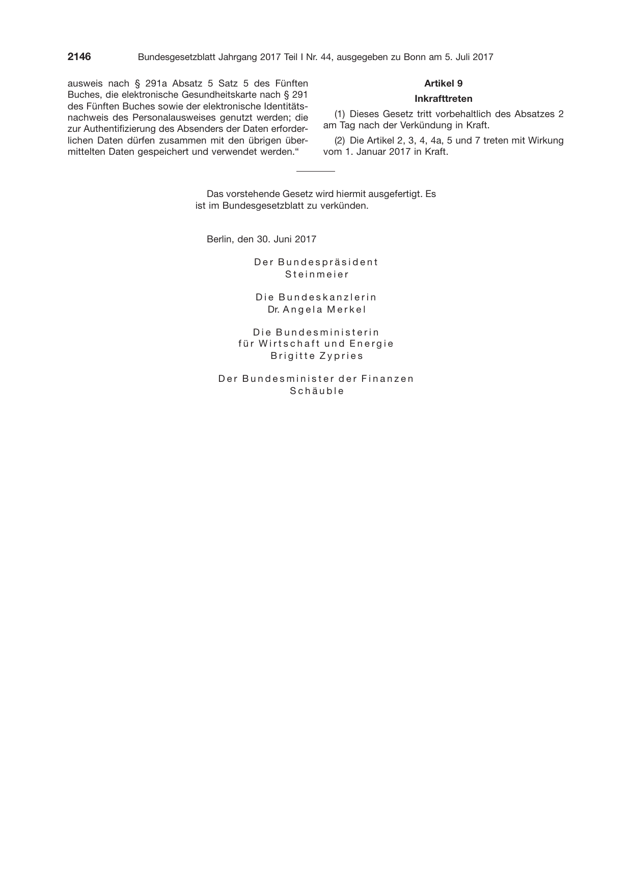 BGBl. 2017, Seite 2146 — Originalseite als Abbildung