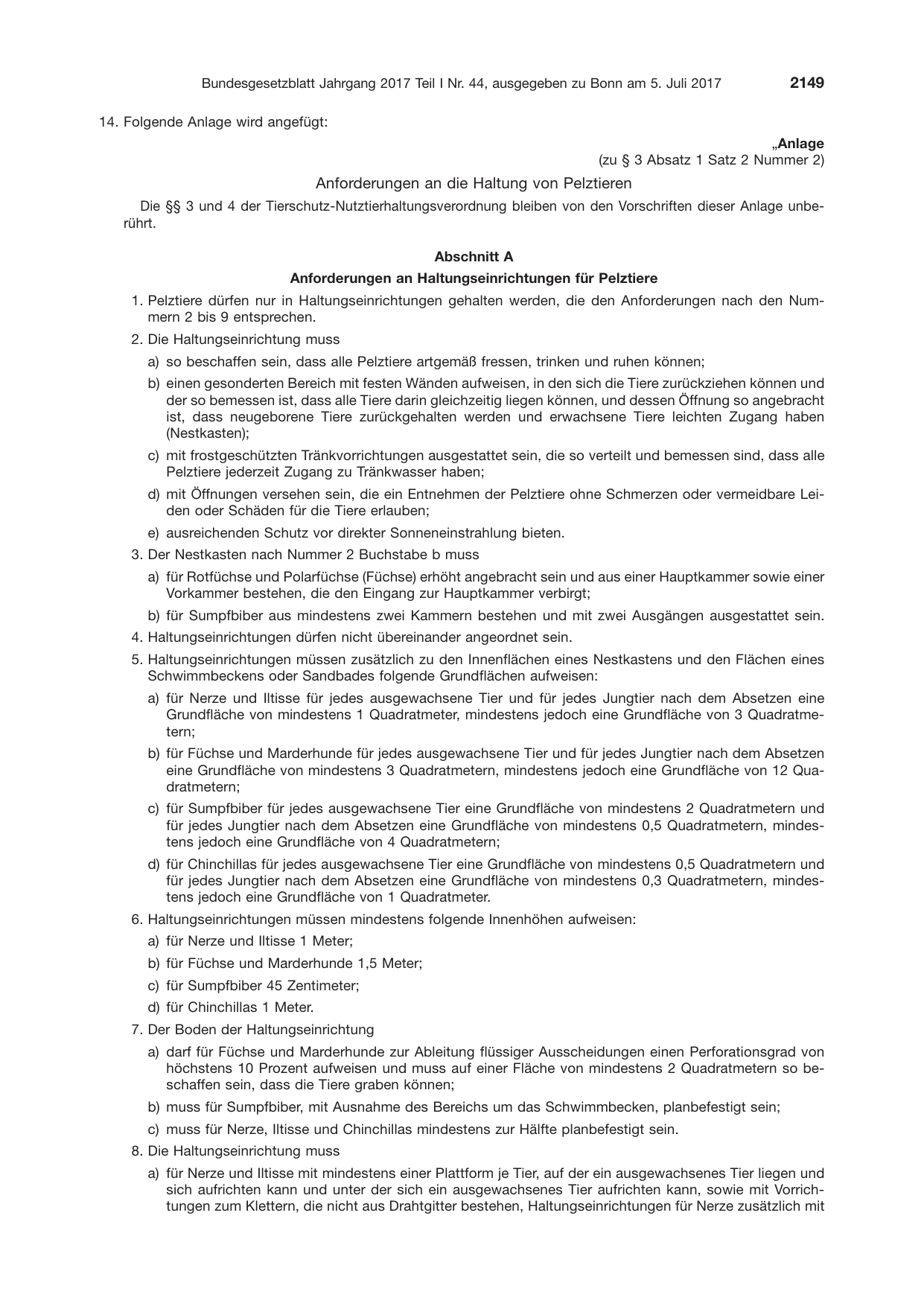 BGBl. 2017, Seite 2149 — Originalseite als Abbildung