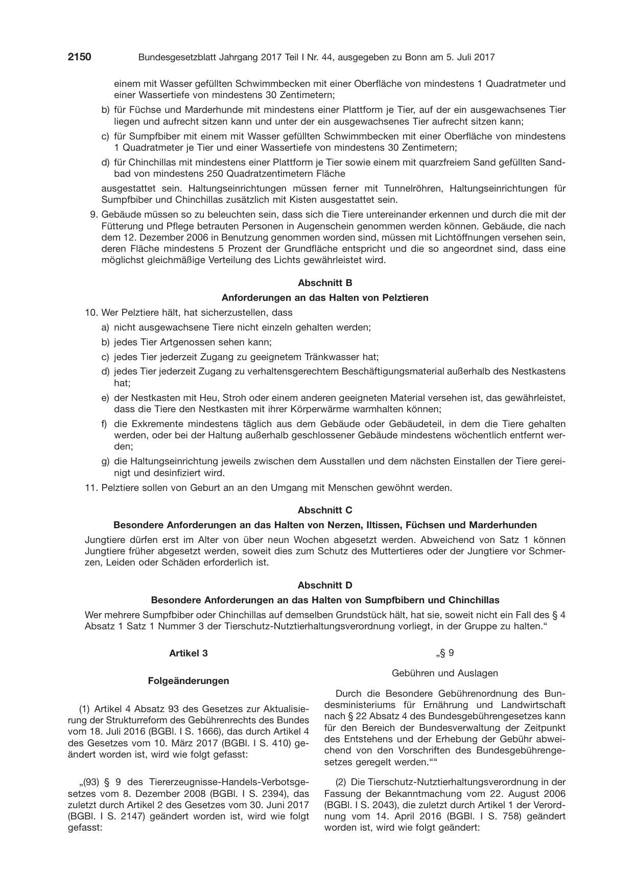 BGBl. 2017, Seite 2150 — Originalseite als Abbildung