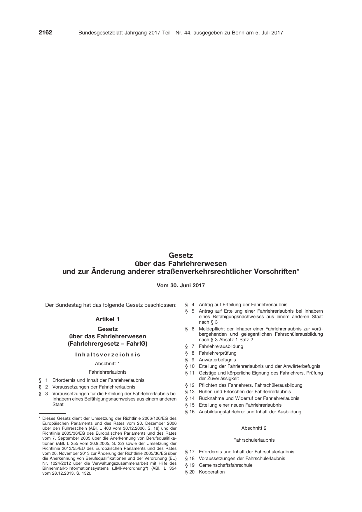BGBl. 2017, Seite 2162 — Originalseite als Abbildung