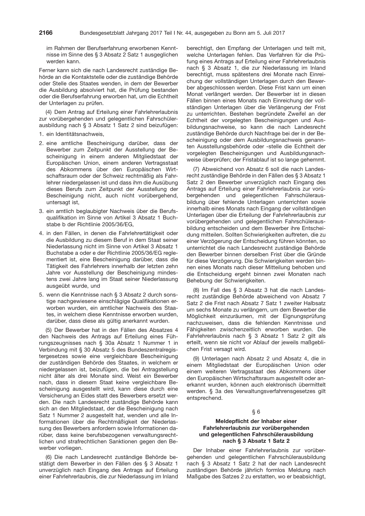 BGBl. 2017, Seite 2166 — Originalseite als Abbildung