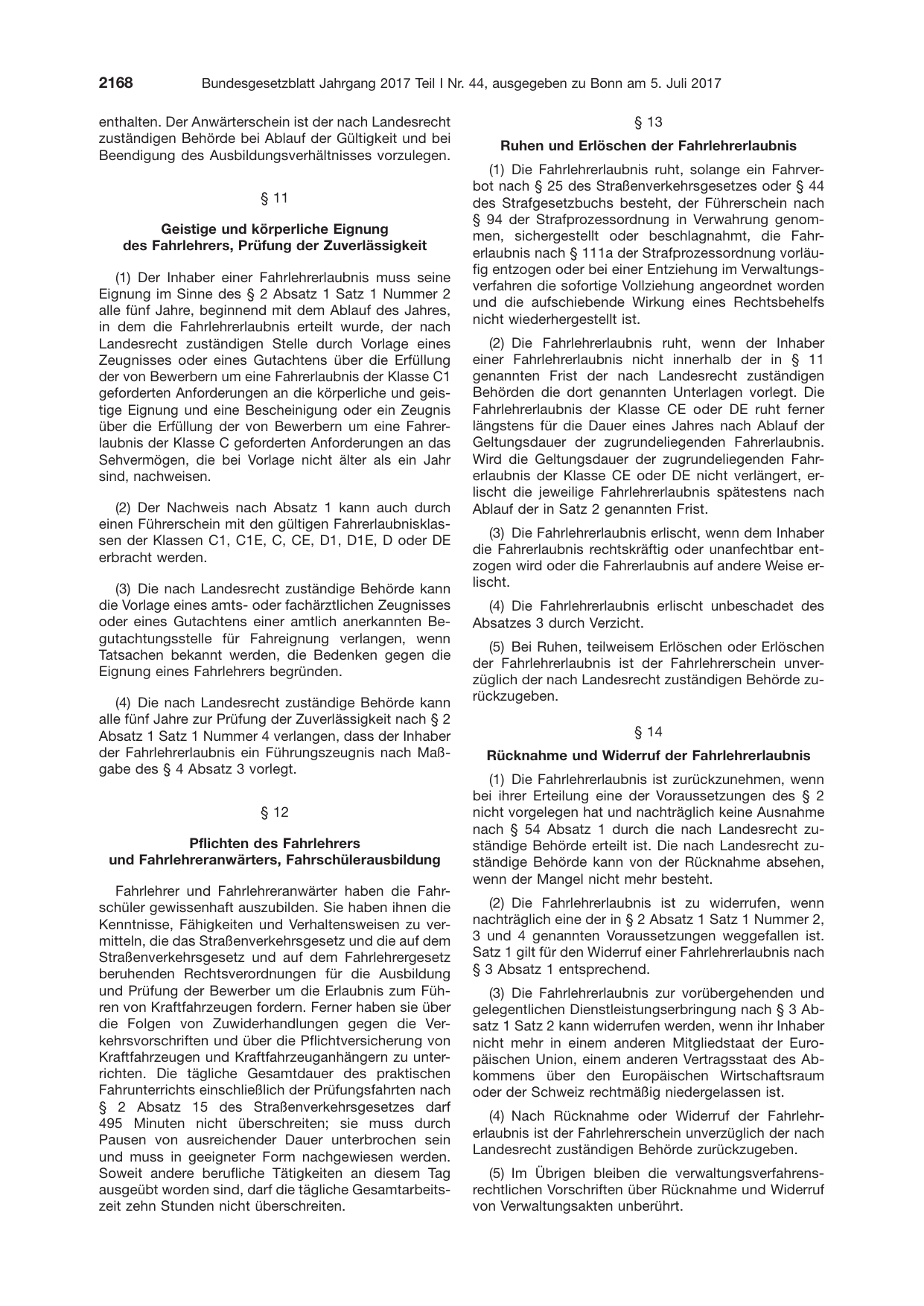 BGBl. 2017, Seite 2168 — Originalseite als Abbildung