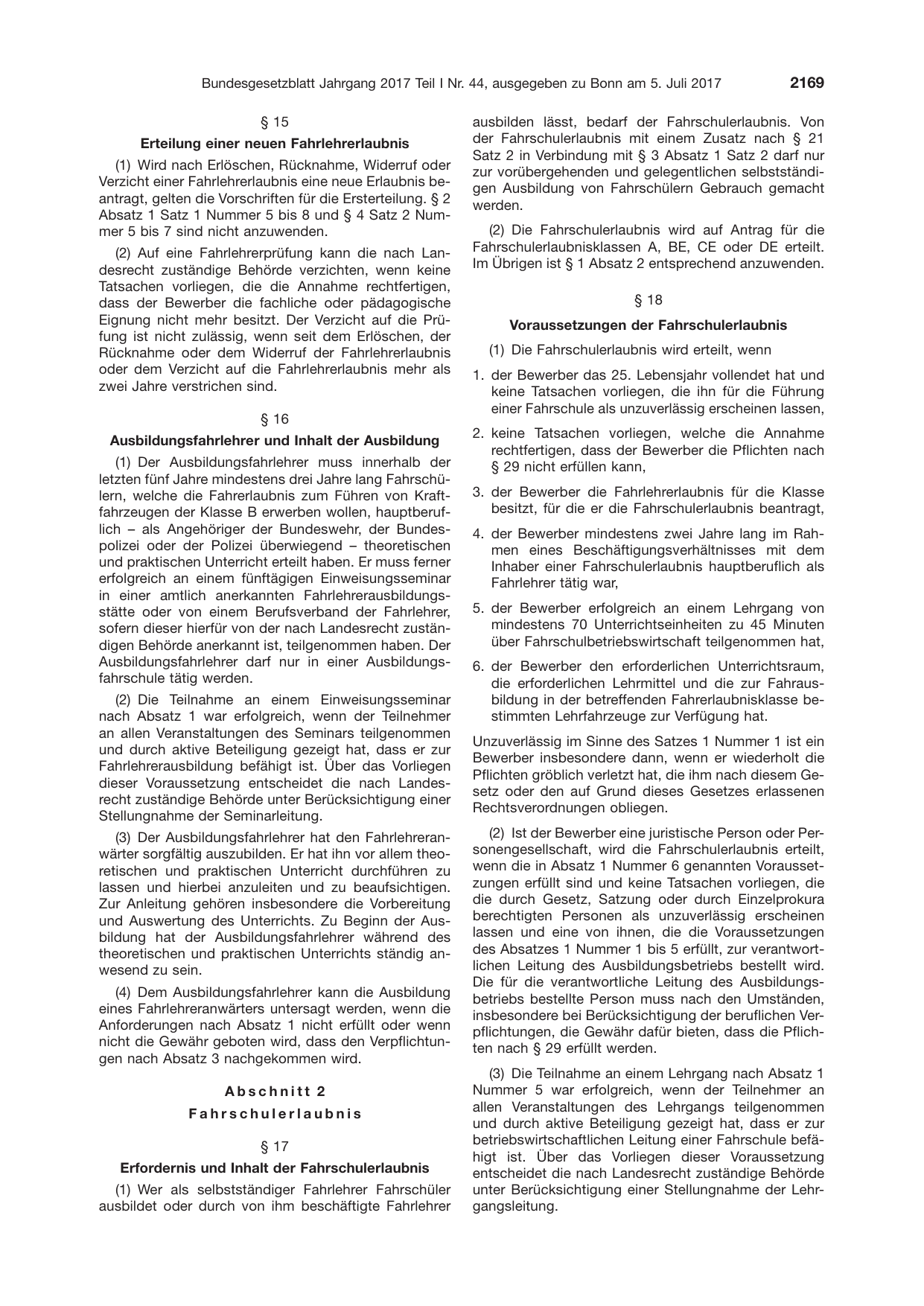 BGBl. 2017, Seite 2169 — Originalseite als Abbildung