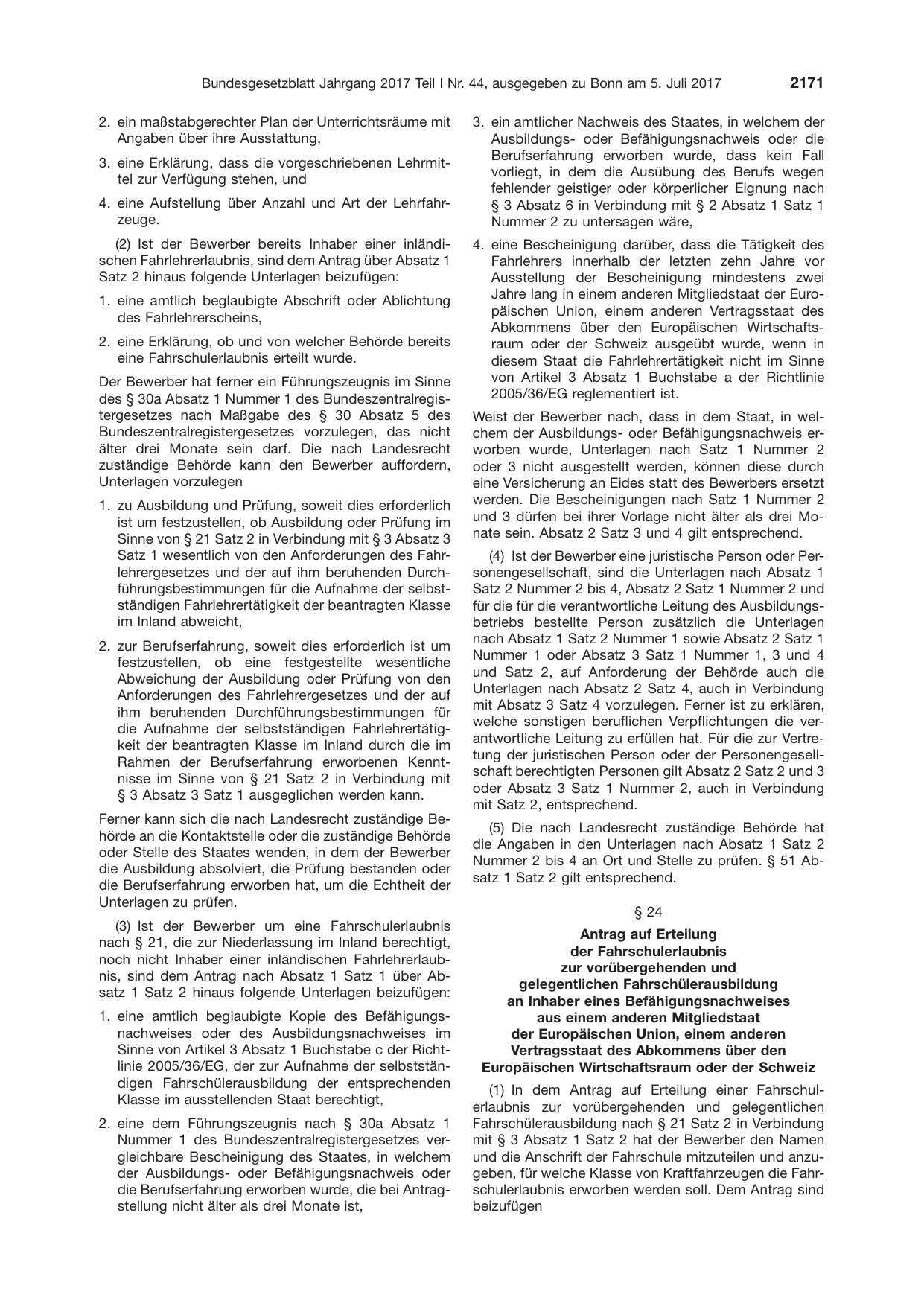 BGBl. 2017, Seite 2171 — Originalseite als Abbildung
