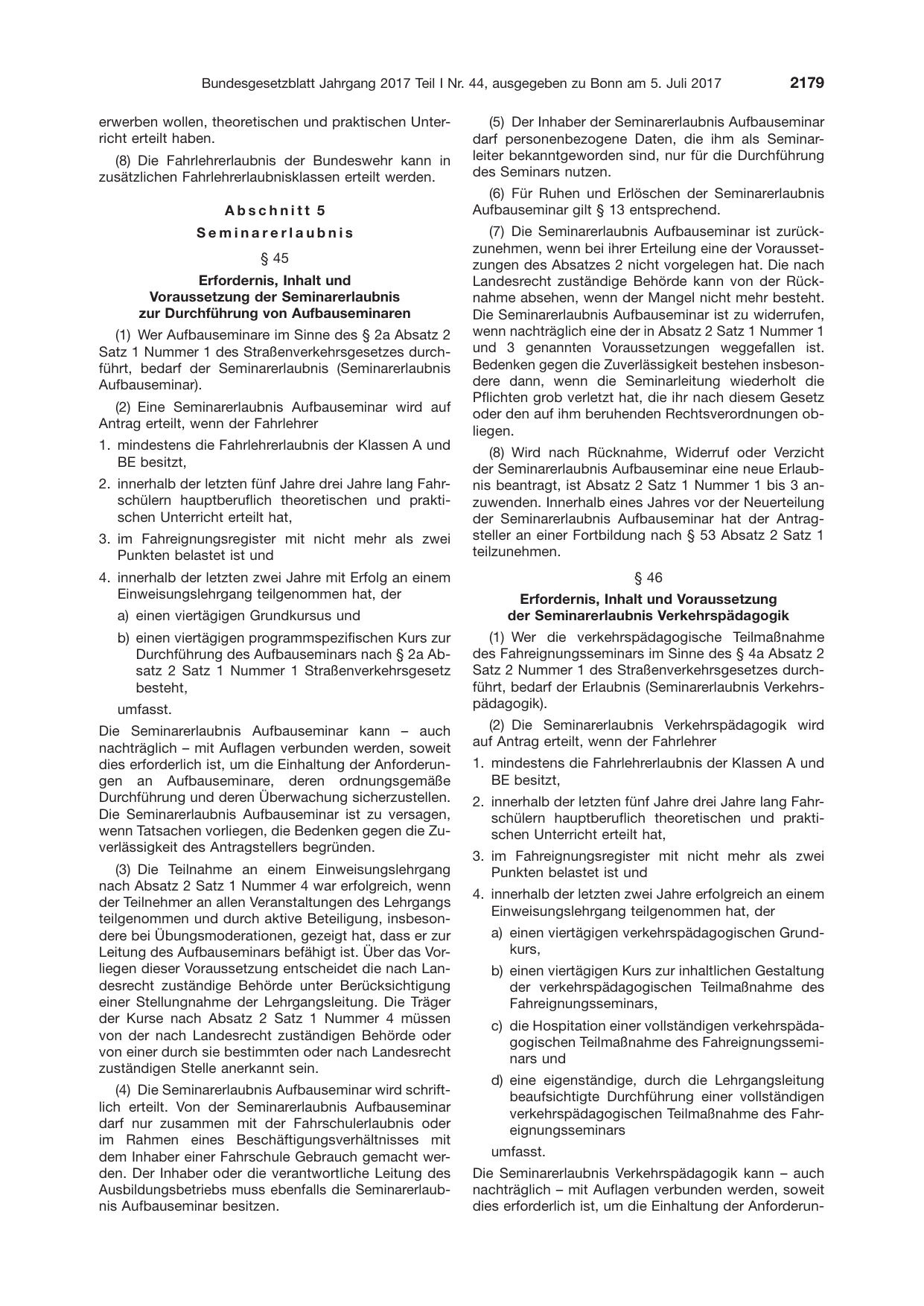 BGBl. 2017, Seite 2179 — Originalseite als Abbildung
