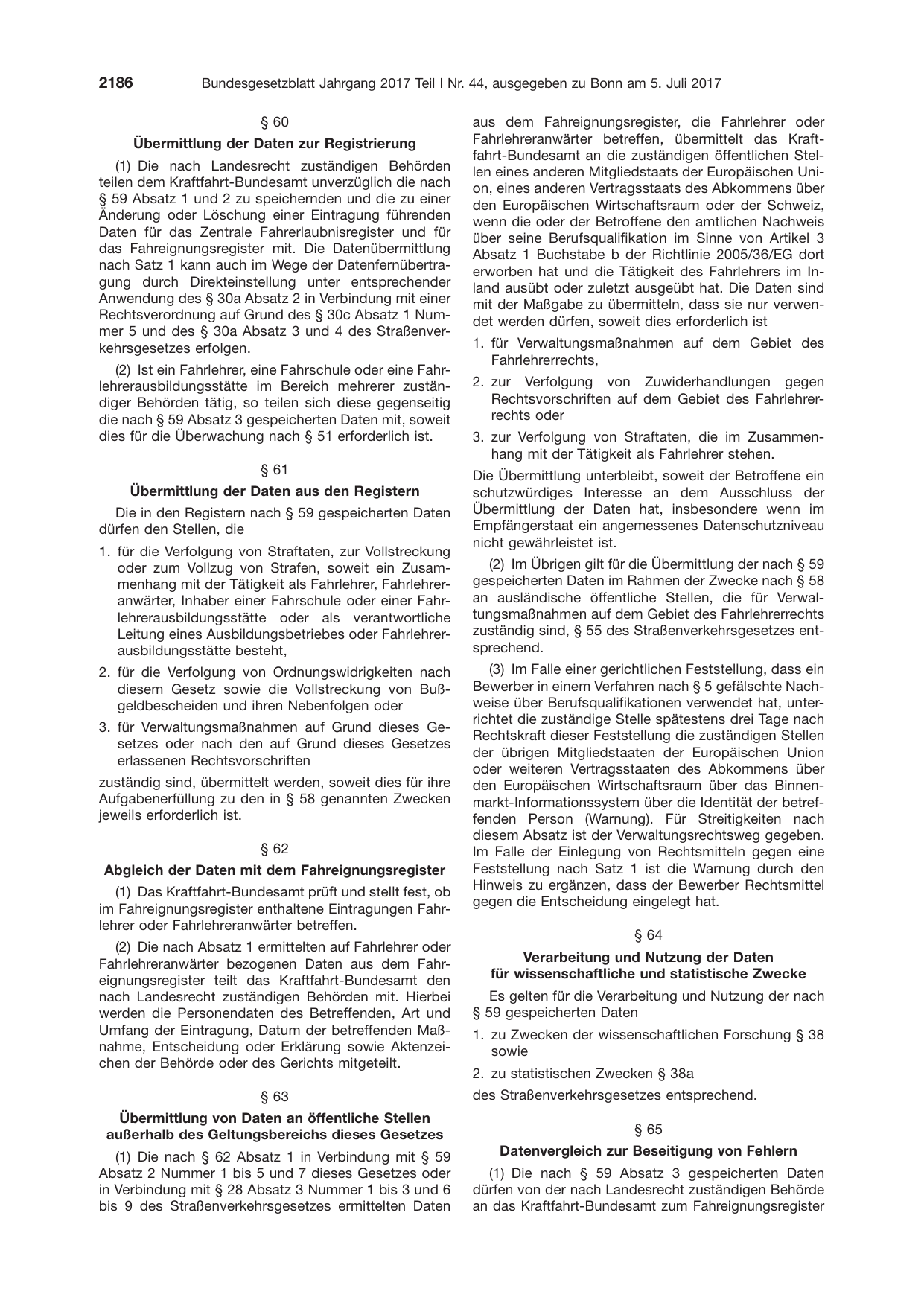 BGBl. 2017, Seite 2186 — Originalseite als Abbildung