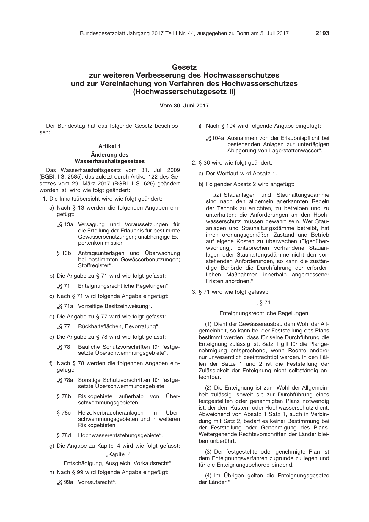 BGBl. 2017, Seite 2193 — Originalseite als Abbildung