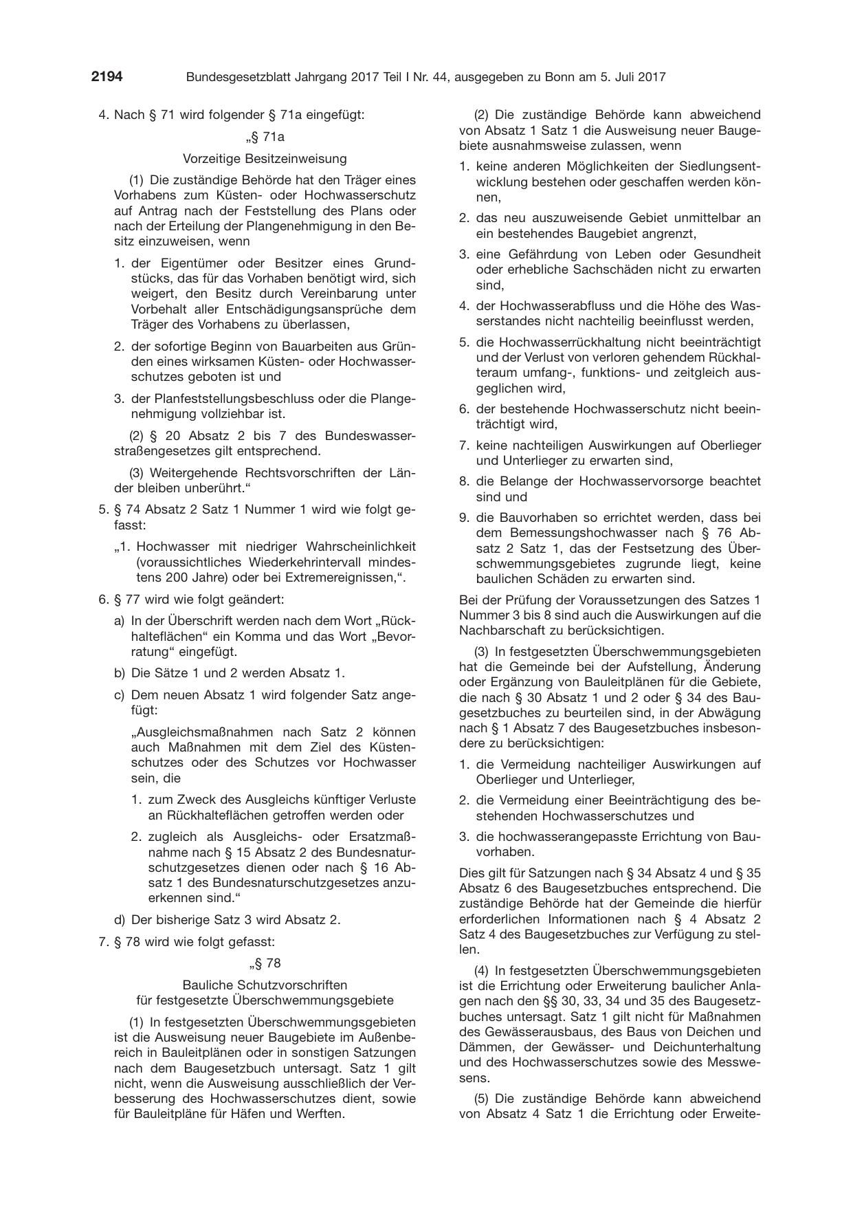 BGBl. 2017, Seite 2194 — Originalseite als Abbildung