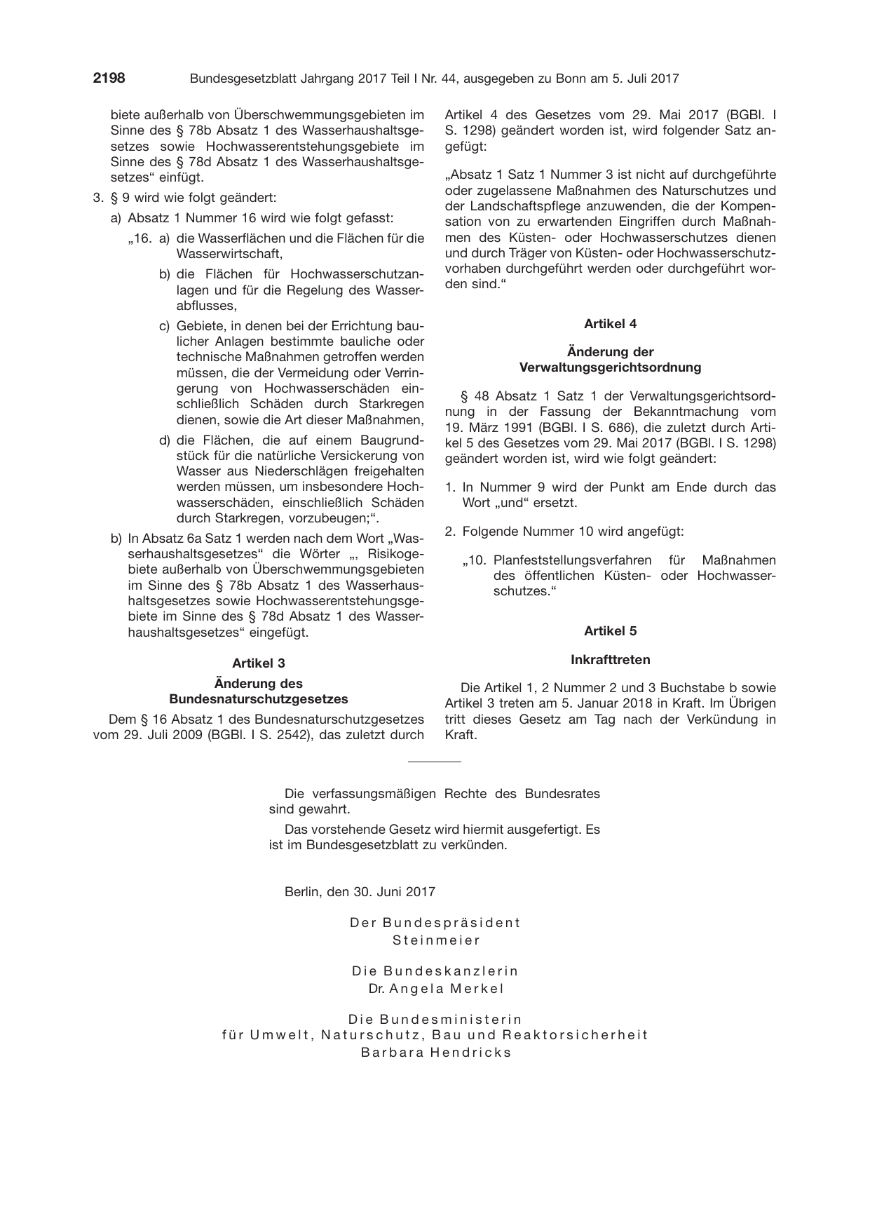 BGBl. 2017, Seite 2198 — Originalseite als Abbildung