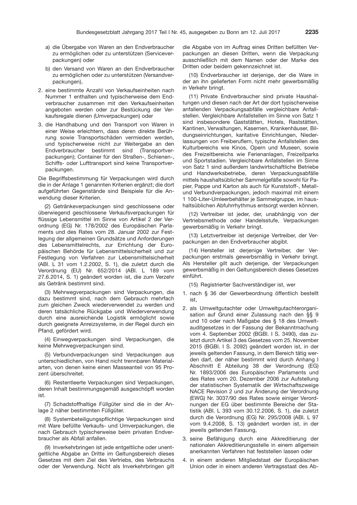 BGBl. 2017, Seite 2235 — Originalseite als Abbildung