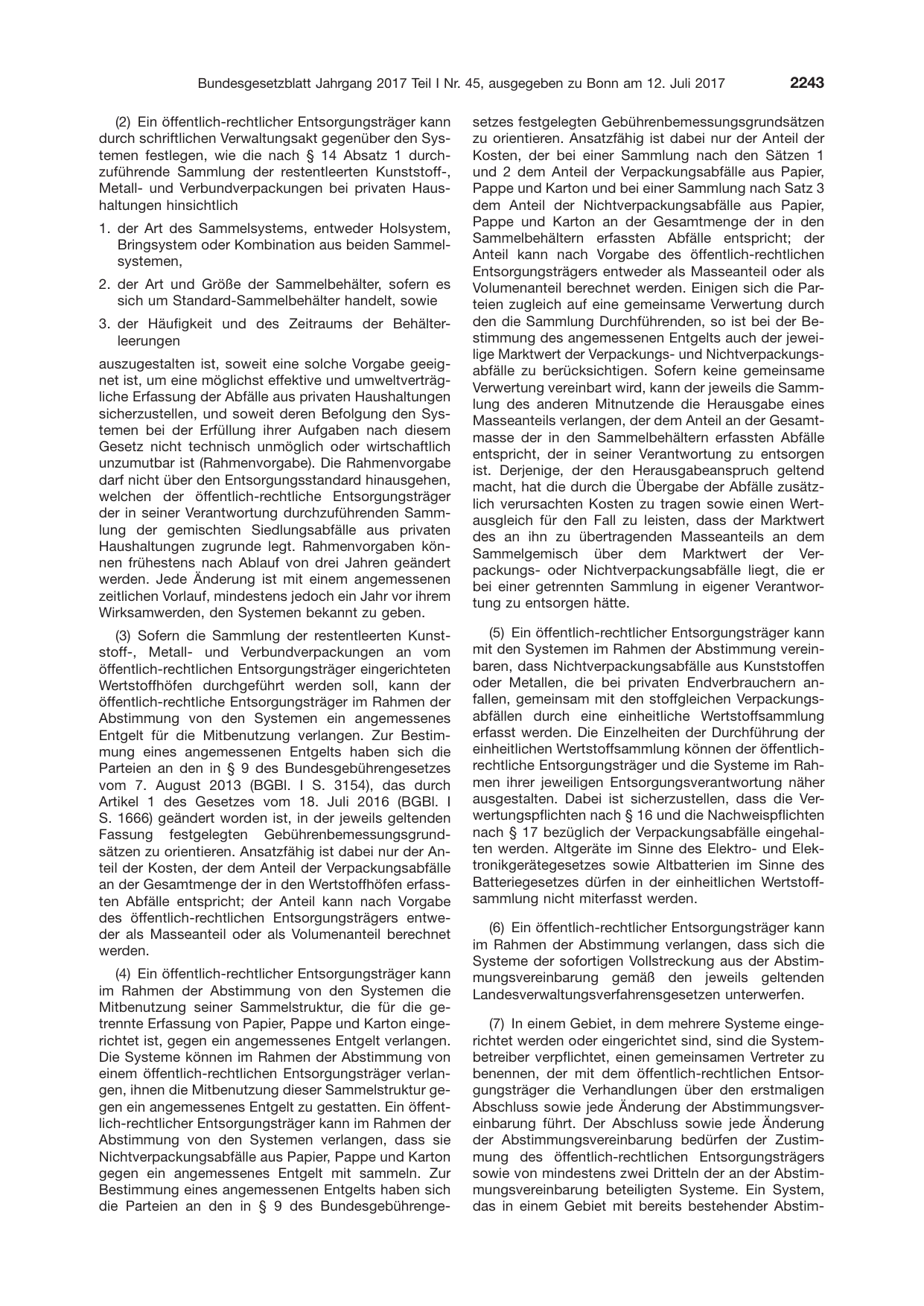BGBl. 2017, Seite 2243 — Originalseite als Abbildung
