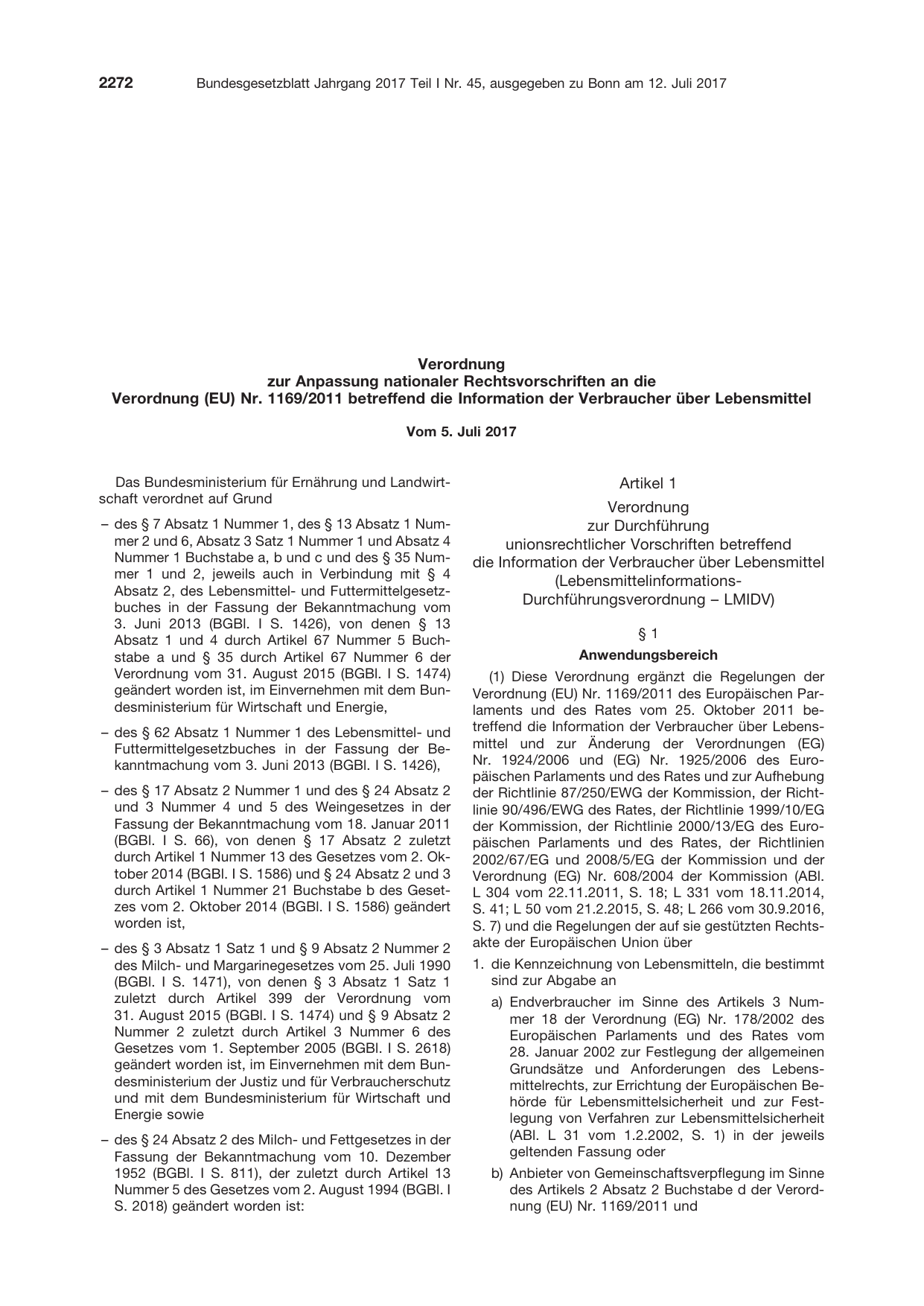 BGBl. 2017, Seite 2272 — Originalseite als Abbildung
