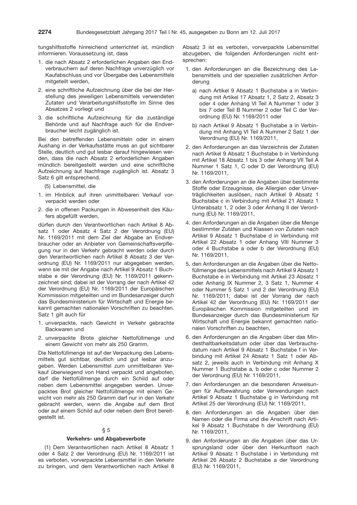BGBl. 2017, Seite 2274 — Originalseite als Abbildung