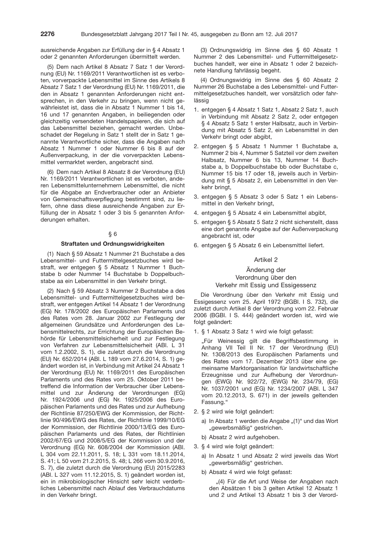 BGBl. 2017, Seite 2276 — Originalseite als Abbildung